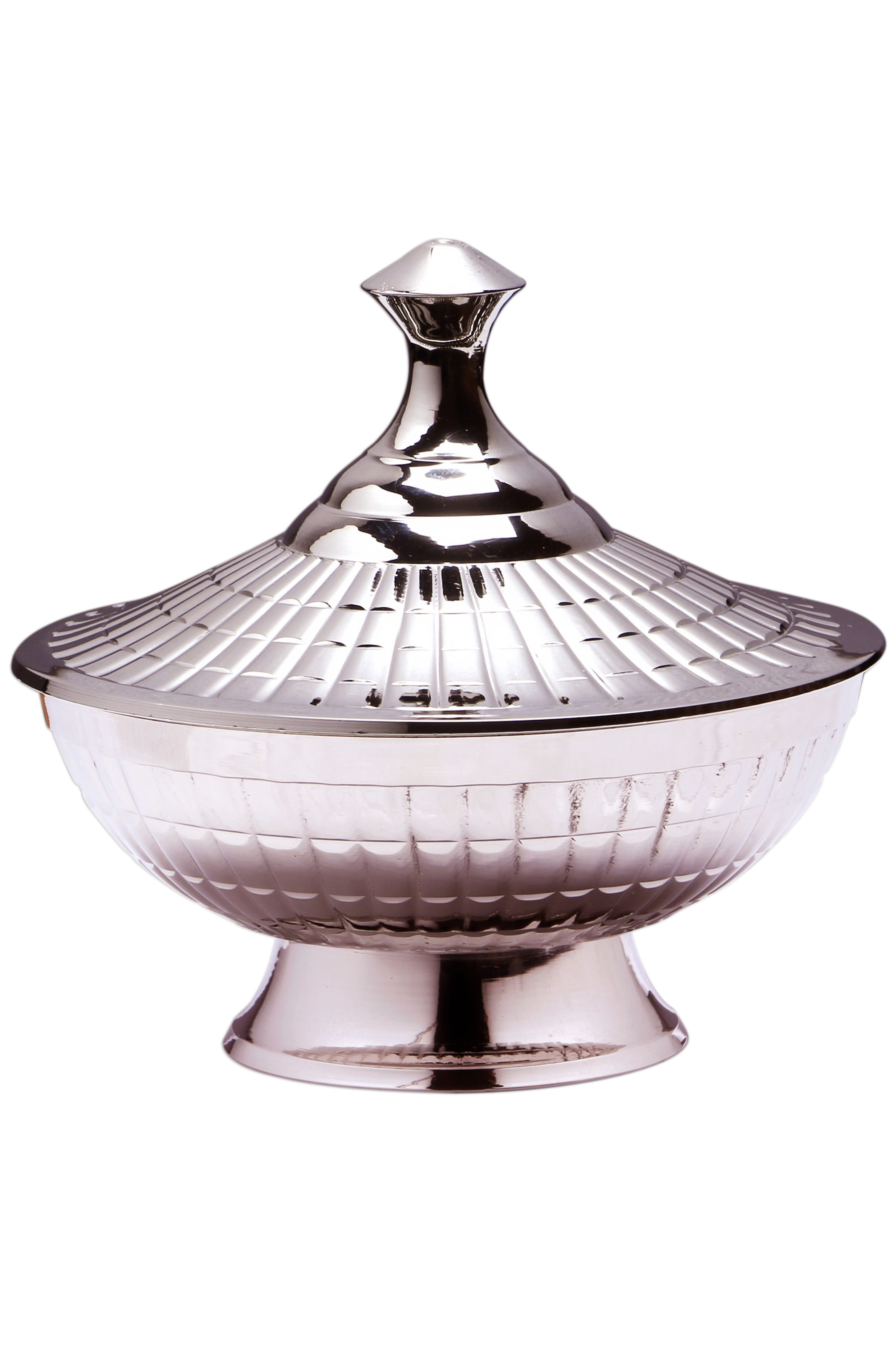 Marrakesch Orient & Mediterran Interior Zuckerdose Zuckerdose mit Deckel Deko Mediterran Anwar Silber - 12cm -, Messing, Handarbeit