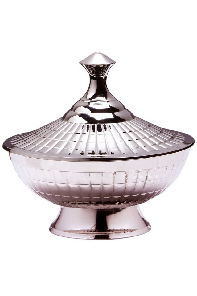 Marrakesch Orient & Mediterran Interior Zuckerdose Orientalische Zuckerdose Anwar handgemacht, Messing versilbert 12 cm, Messing, (1-tlg), Handarbeit