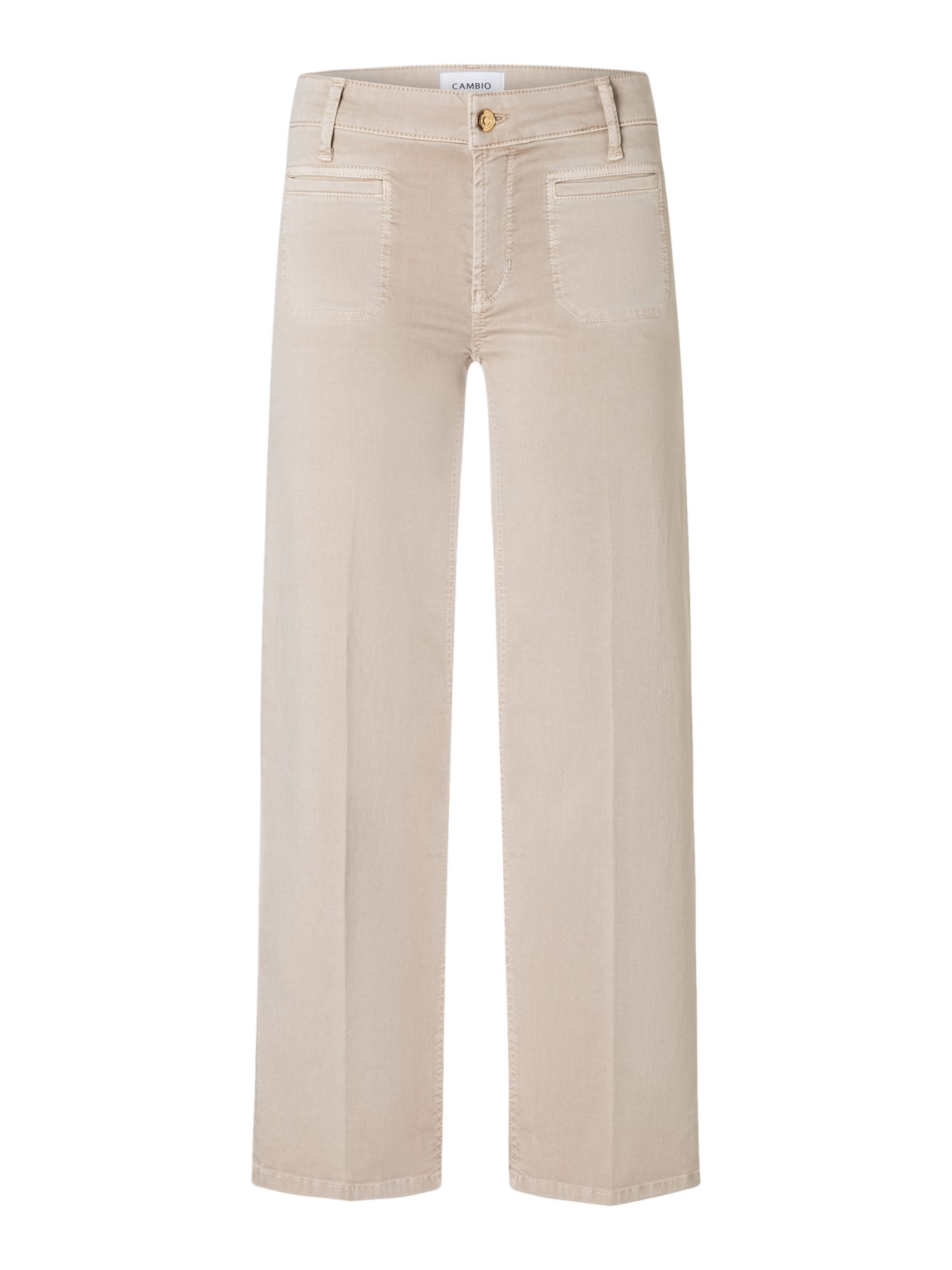 Cambio Stretch-Hose natur, Casual, Baumwolle, Unifarben, Regular Fit, Mittel
