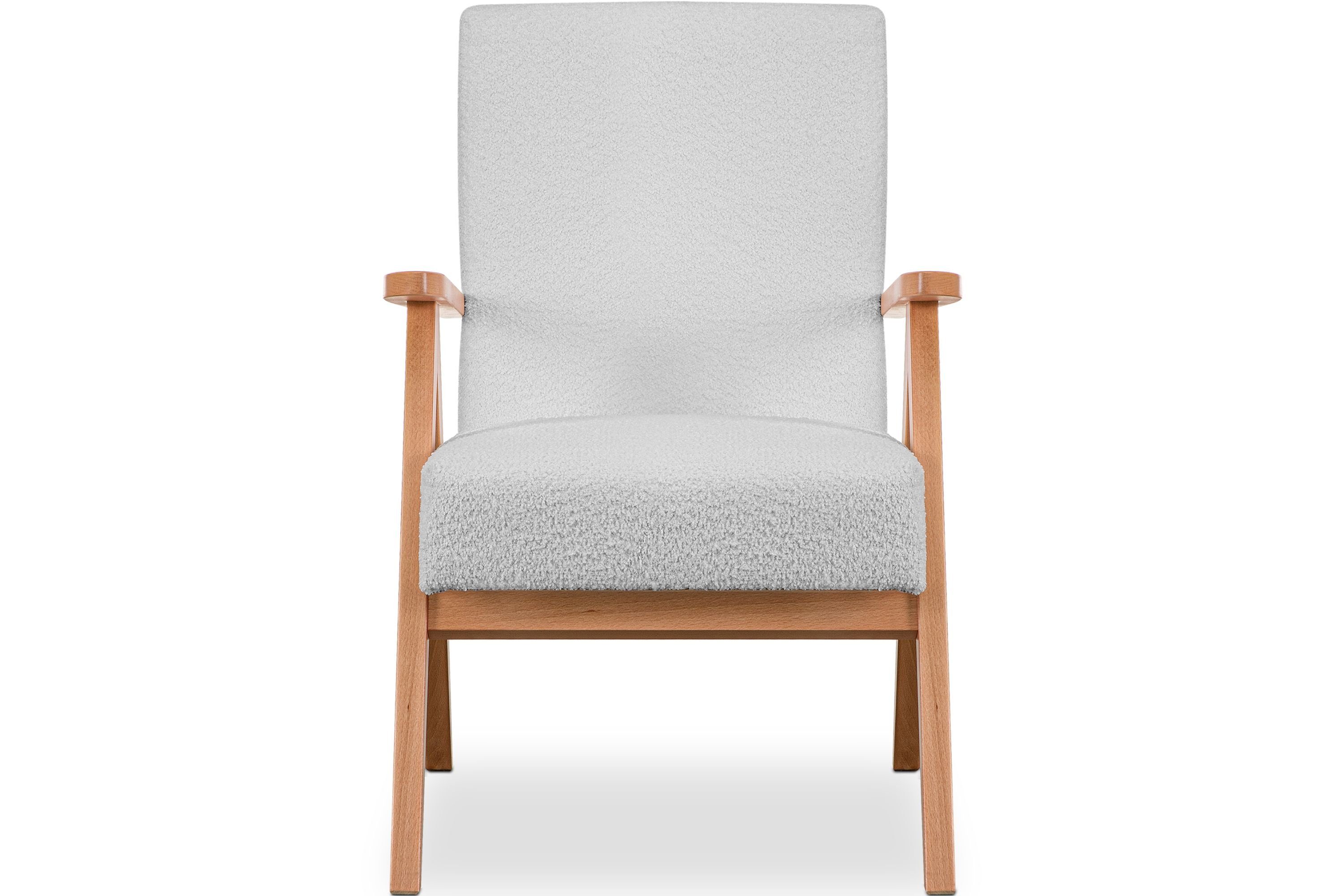 Sessel, lackiertem profilierte aus Holz, Rahmen Cocktailsessel Rückenlehne NASET Konsimo