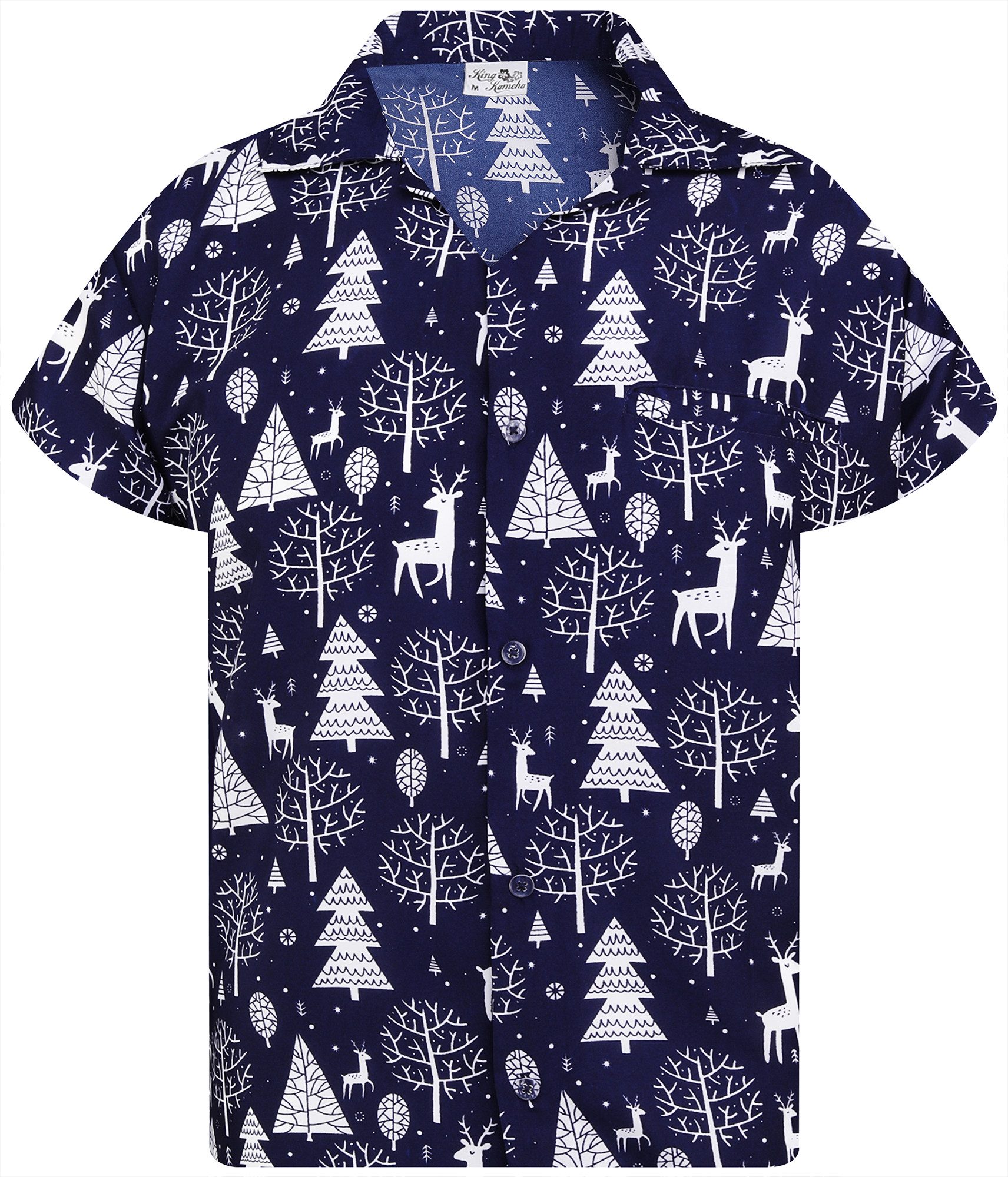 King Kameha Hawaiihemd Christmas Reindeer Allover Funky Hawaii-Hemd Kurzarm günstig online kaufen