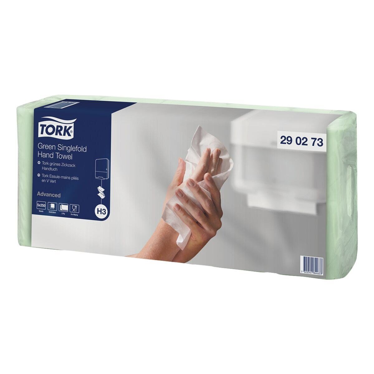 TORK Papierhandtuch Advanced C & C H3, 2-lagig, 24,8 cm x 23 cm, Z-Falzung, Recyclingfaser, 3750 Blatt