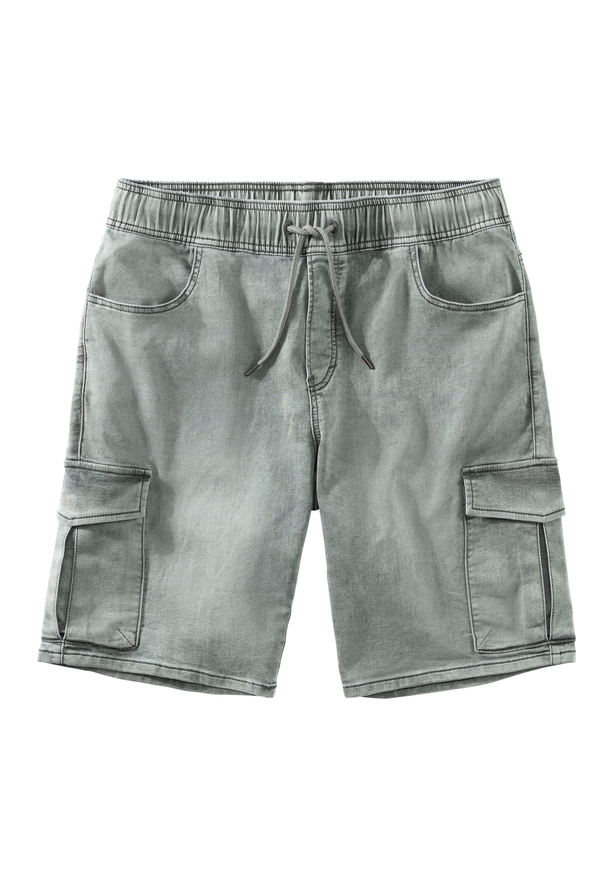 John Devin Shorts Bermuda, kurze Jogger Pants mit Cargotaschen, knielang, elastische Schlupf-Bermuda. € 39,99