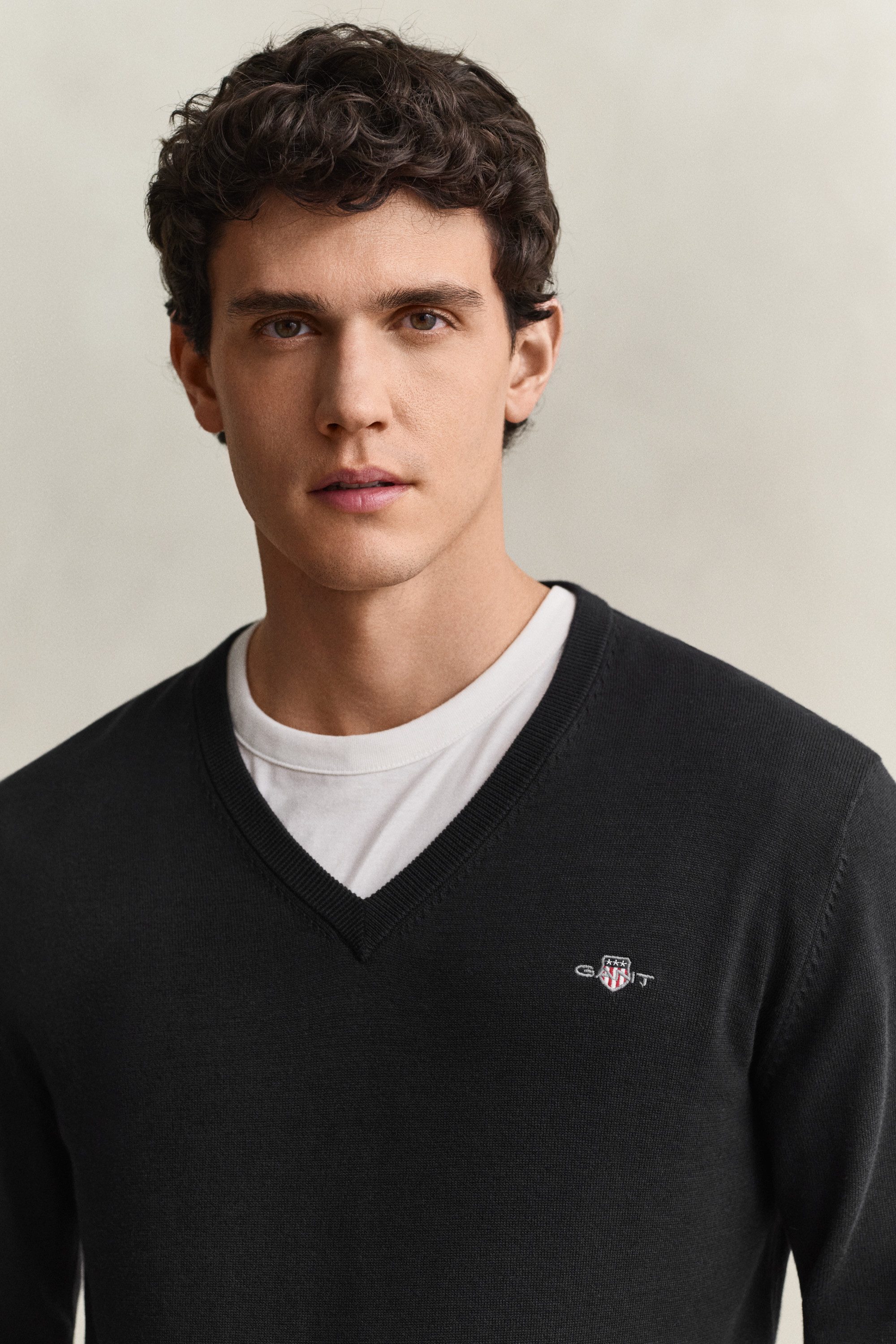 Gant V-Ausschnitt-Pullover CLASSIC COTTON V-NECK Regular fit mit V-Ausschnitt