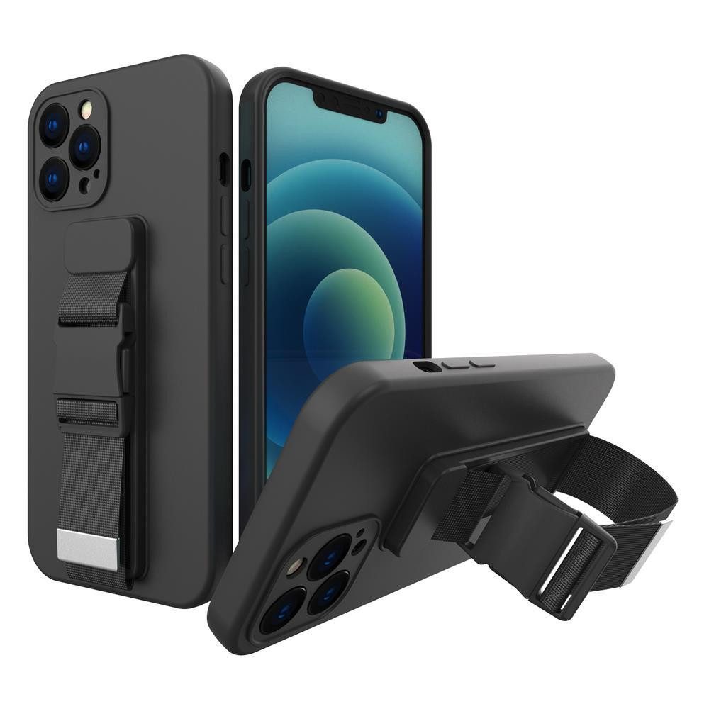 Hurtel Case zum Umhängen Handykette Schutzhülle Umhängehülle, 140 cm Band, Silikon, Kameraschutz