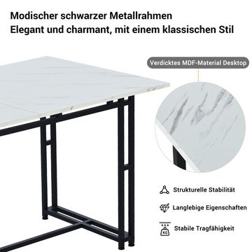 MODFU Essgruppe Esstisch mit 4 Stühlen, (5-tlg., Die Länge und Breite des Esstisches betragen 140 x 80 cm), Moderne Küche Esstisch Set
