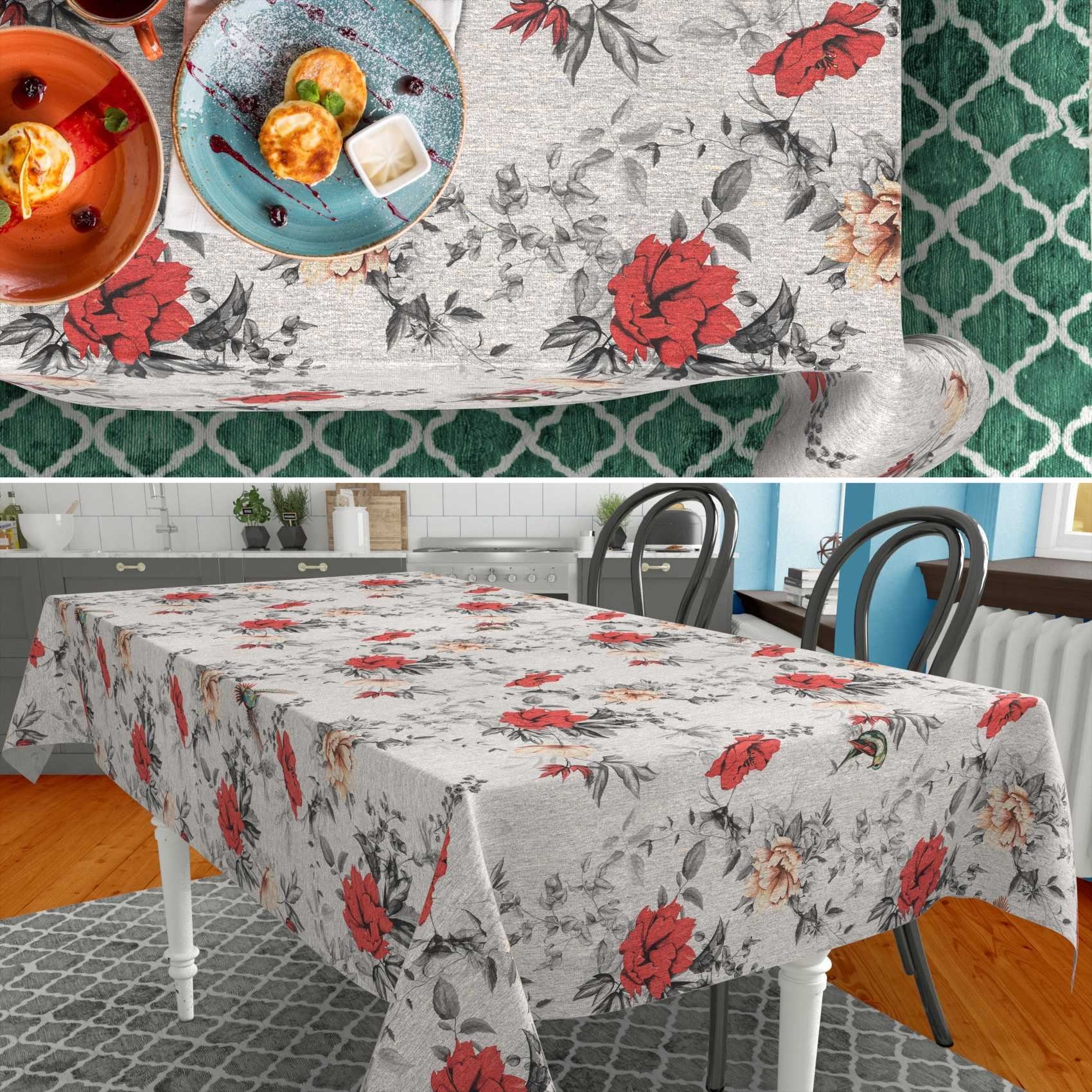 ANRO Tischdecke aus Stoff mit Blumen günstig online kaufen