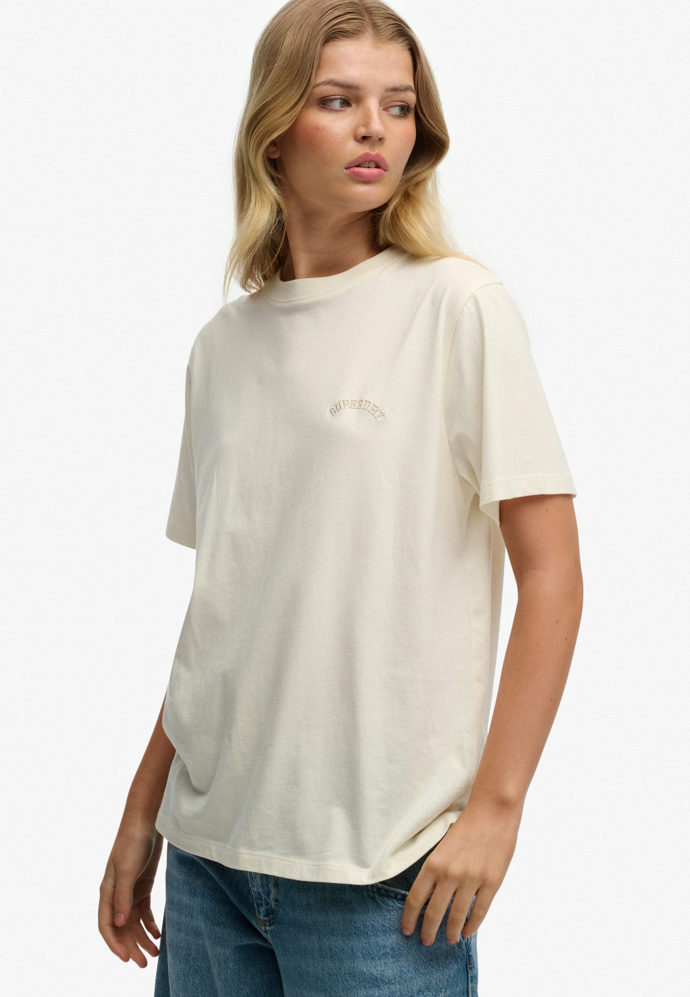 Superdry T-Shirt ESSENTIAL LOGO LOOSE TEE mit Rundhalsausschnitt, ohne Verschluss, Relaxed Fit, Kurzarm