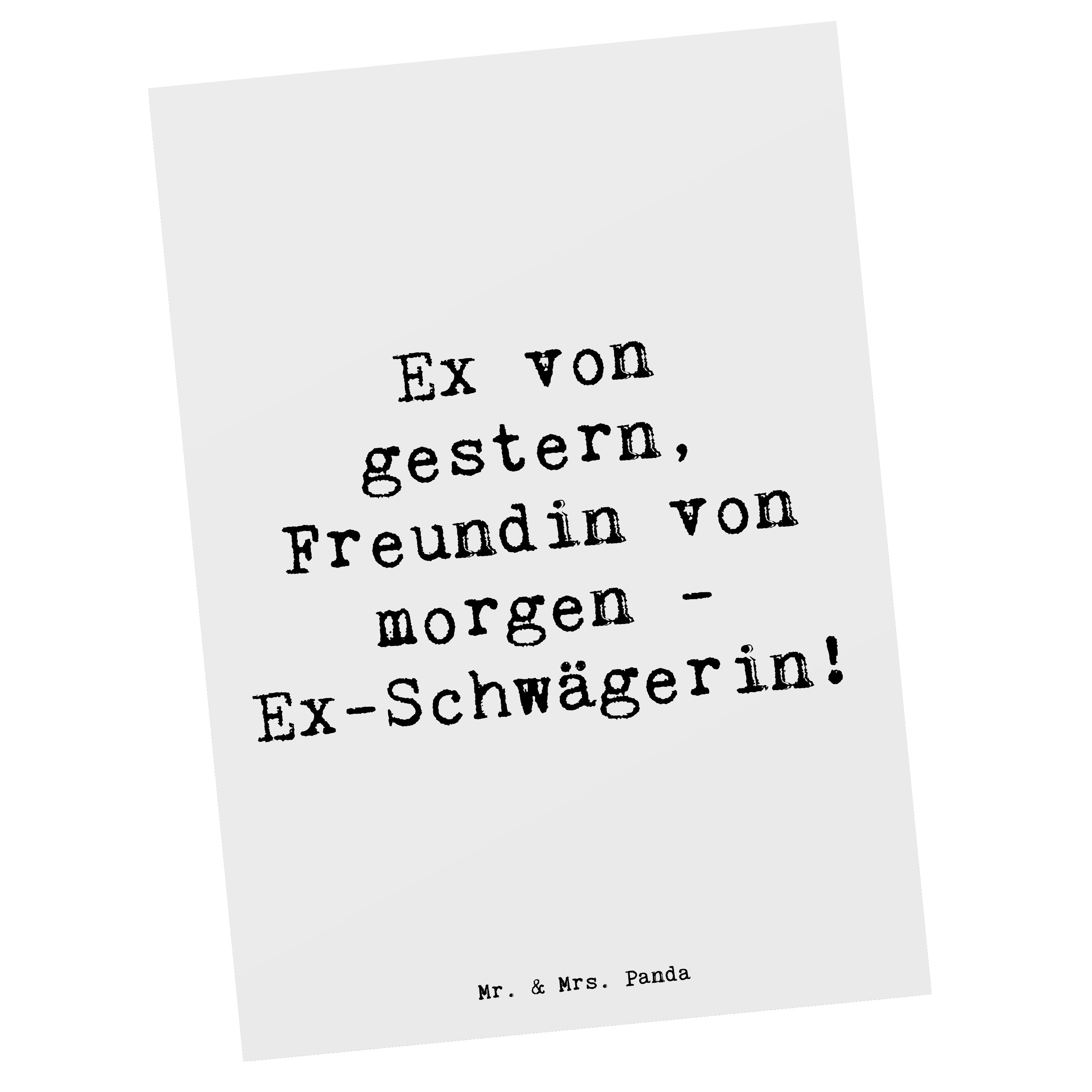 Mr. & Mrs. Panda Postkarte ExSchwägerin Überrascht Weiß Geschenk