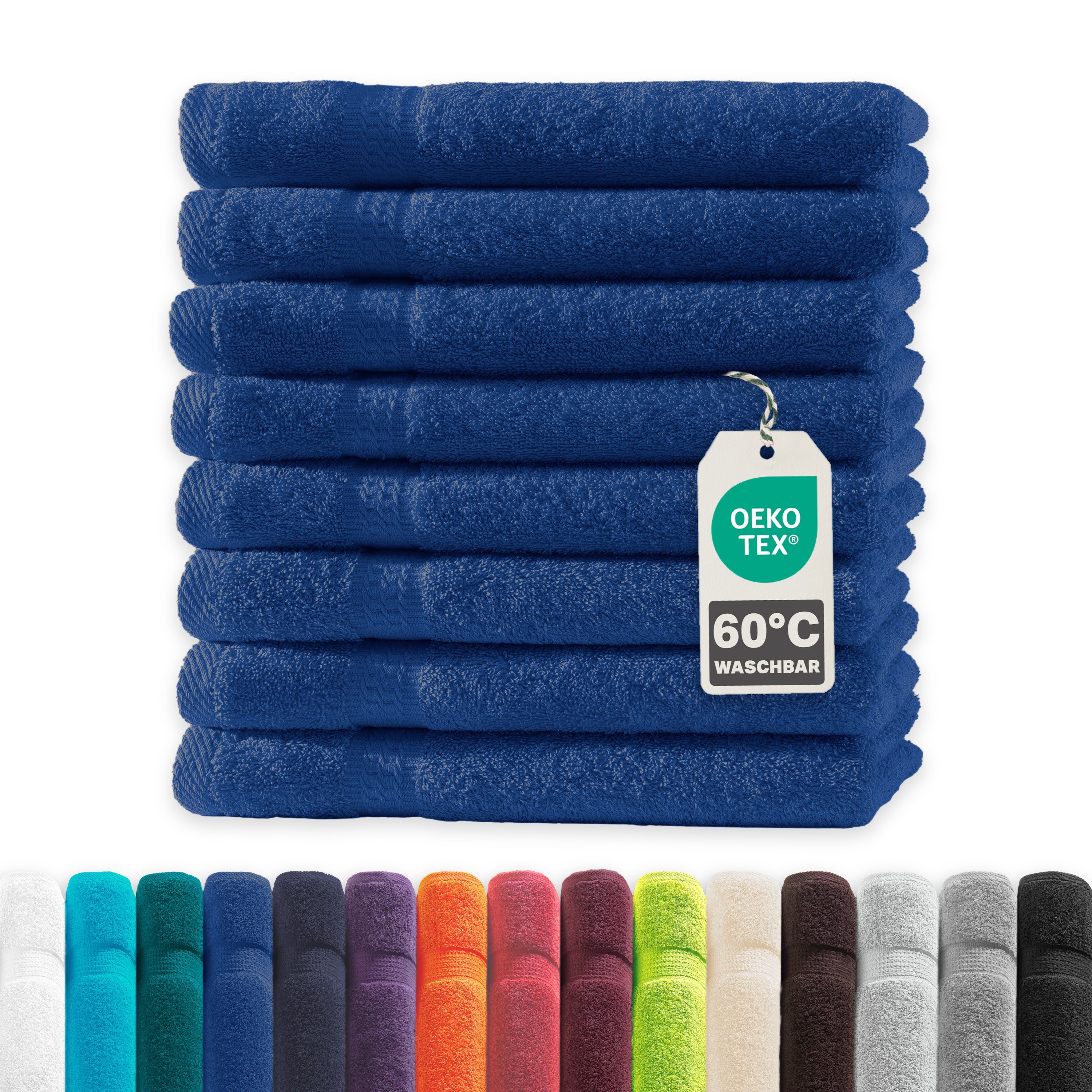 Devior Handtuch Set Frottierserie Elegance in vielen Farben, hochwertig mit 500 g/m², Gästetücher - 100% Baumwolle (8-St), 30x50 cm, ideal fürs Gästebad & kleine Handtuchhalter, geruchsneutral