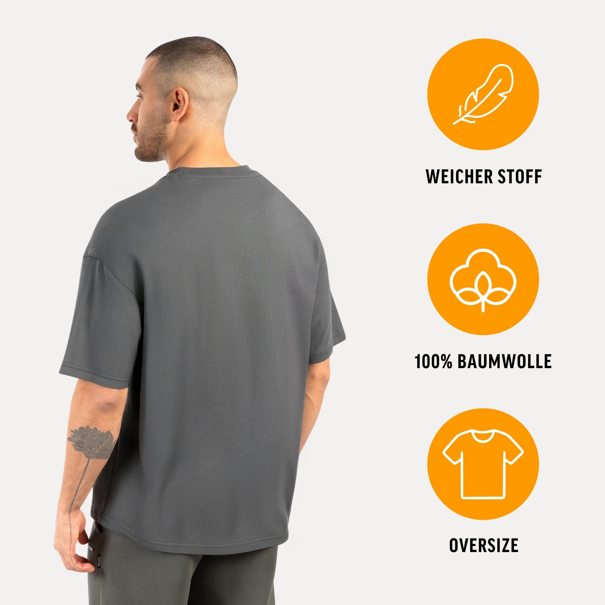 Smilodox T-Shirt Cedrik, Oversize Shirt aus 100% Baumwolle, Weiches Materia günstig online kaufen