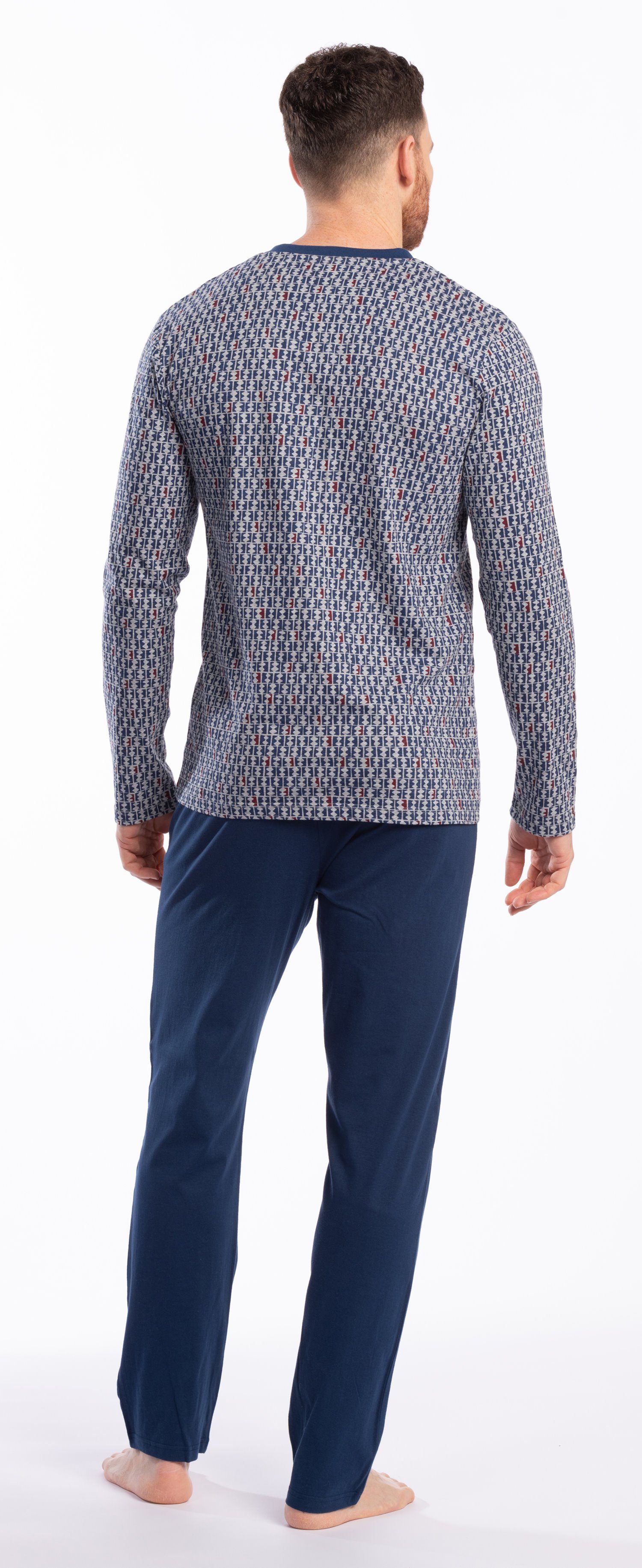 Eskimo Schlafanzug Herren Schlafanzug V Ausschnitt (2 tlg) Modisches Design