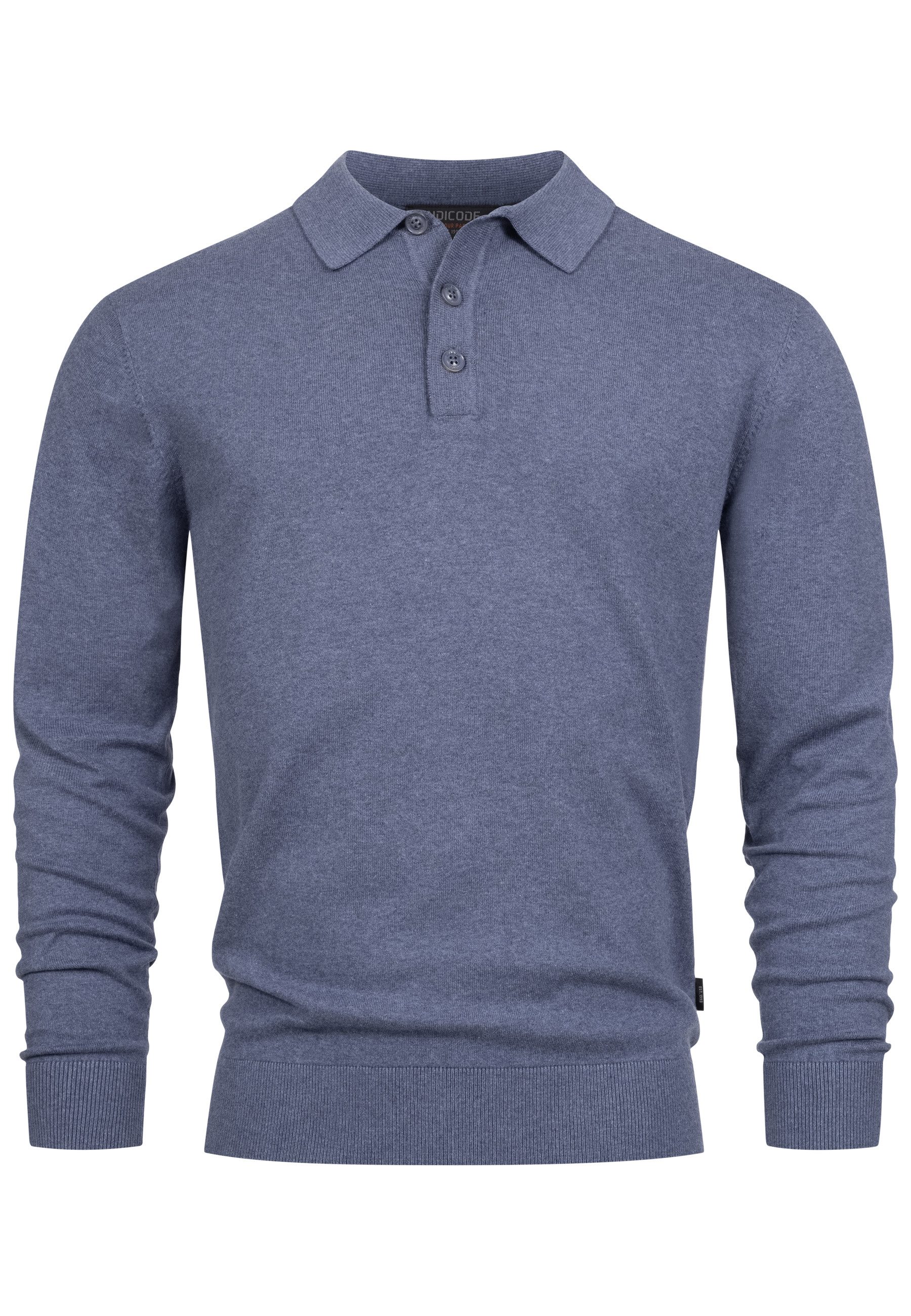 Indicode Strickpullover Herren INChips Pullover Feinstrick-Pullover im Polo-Stil