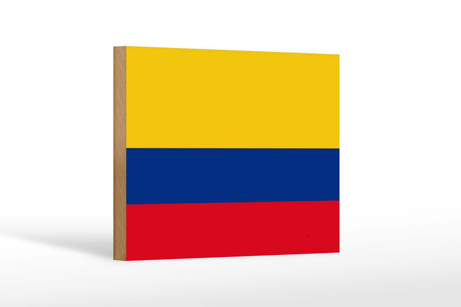 Femer GmbH Holzbild Flagge Kolumbiens 18x12 cm Flag of Colombia, Flaggen (1 St), Glatte Holzfaserplatte (MDF), vorn beschichtet
