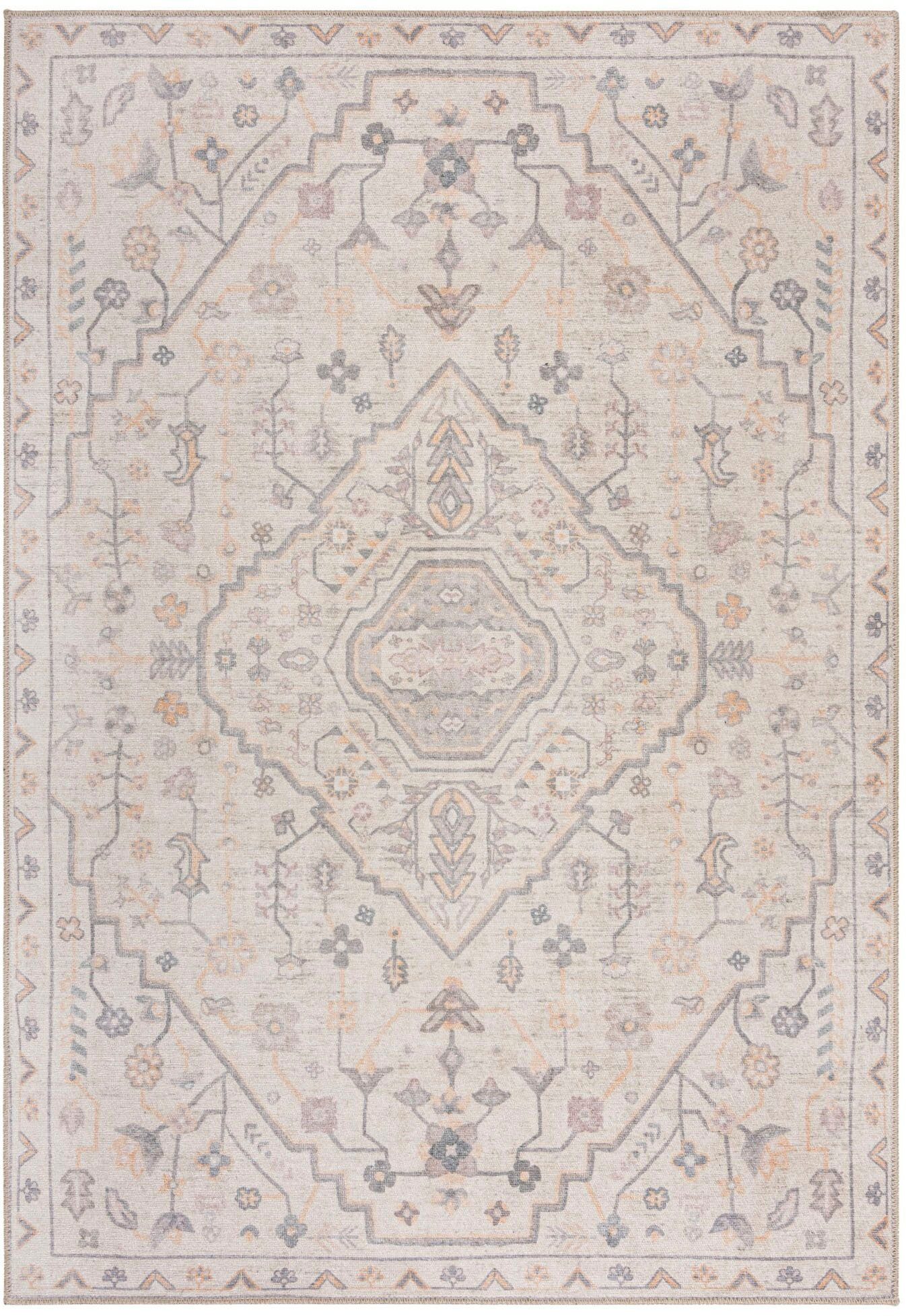 FLAIR RUGS Teppich Teo, rechteckig, Höhe: 4 mm, Waschbarer Traditioneller Teppich