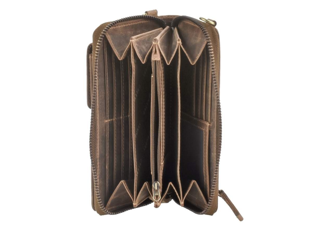 Greenburry Umhängetasche Vintage, Geldbörse Damen Herren, RFID, zum Umhängen, Handytasche, Portemonnaie