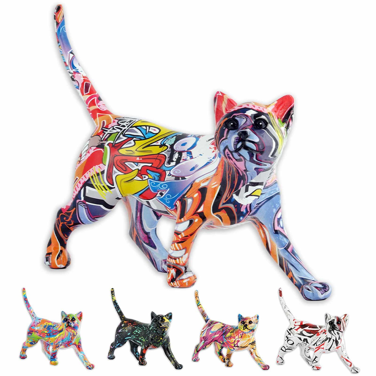 Monkimau Tierfigur Katzen Figur - Deko Figuren Garten Tiere Dekoration Wohn günstig online kaufen