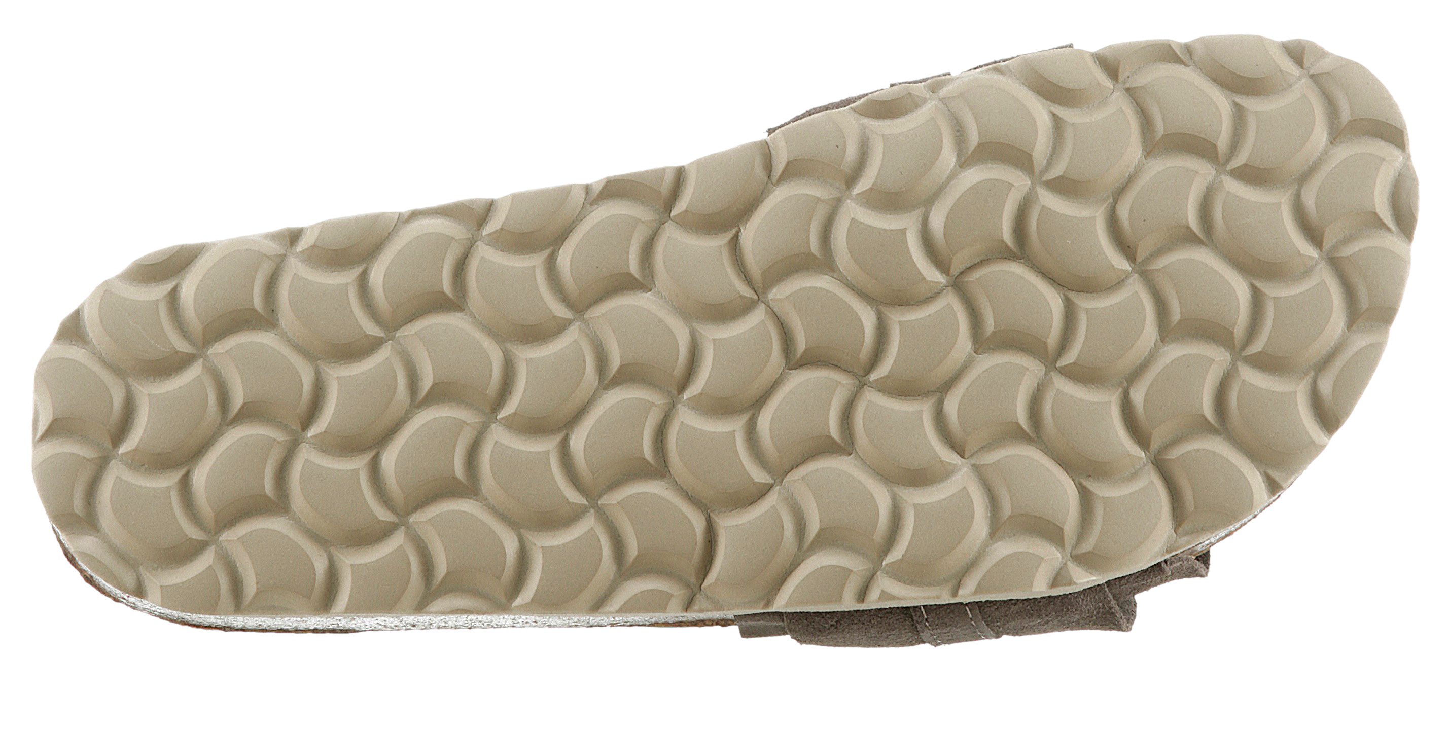 VERBENAS Rocio Roda Pantolette Sommerschuh, Flat mit geschwungenen Laschenstoff