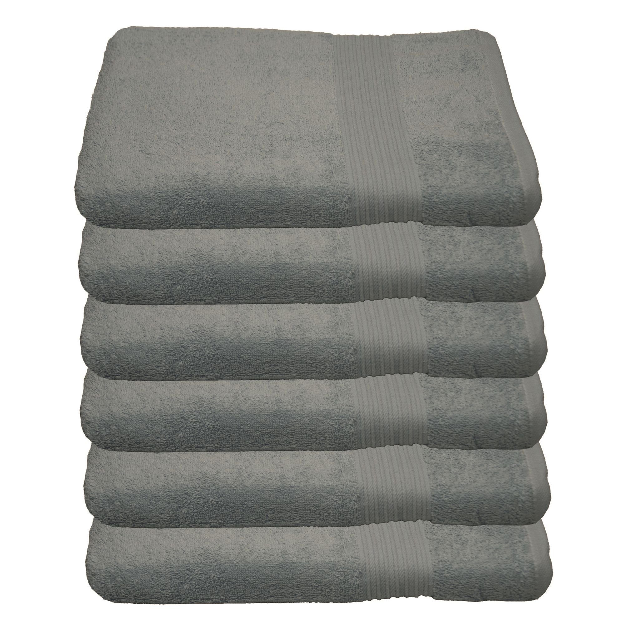 Julie Julsen Handtücher 6-Handtücher-Silbergrau-Handtuch 50 x 100 cm, Baumw günstig online kaufen