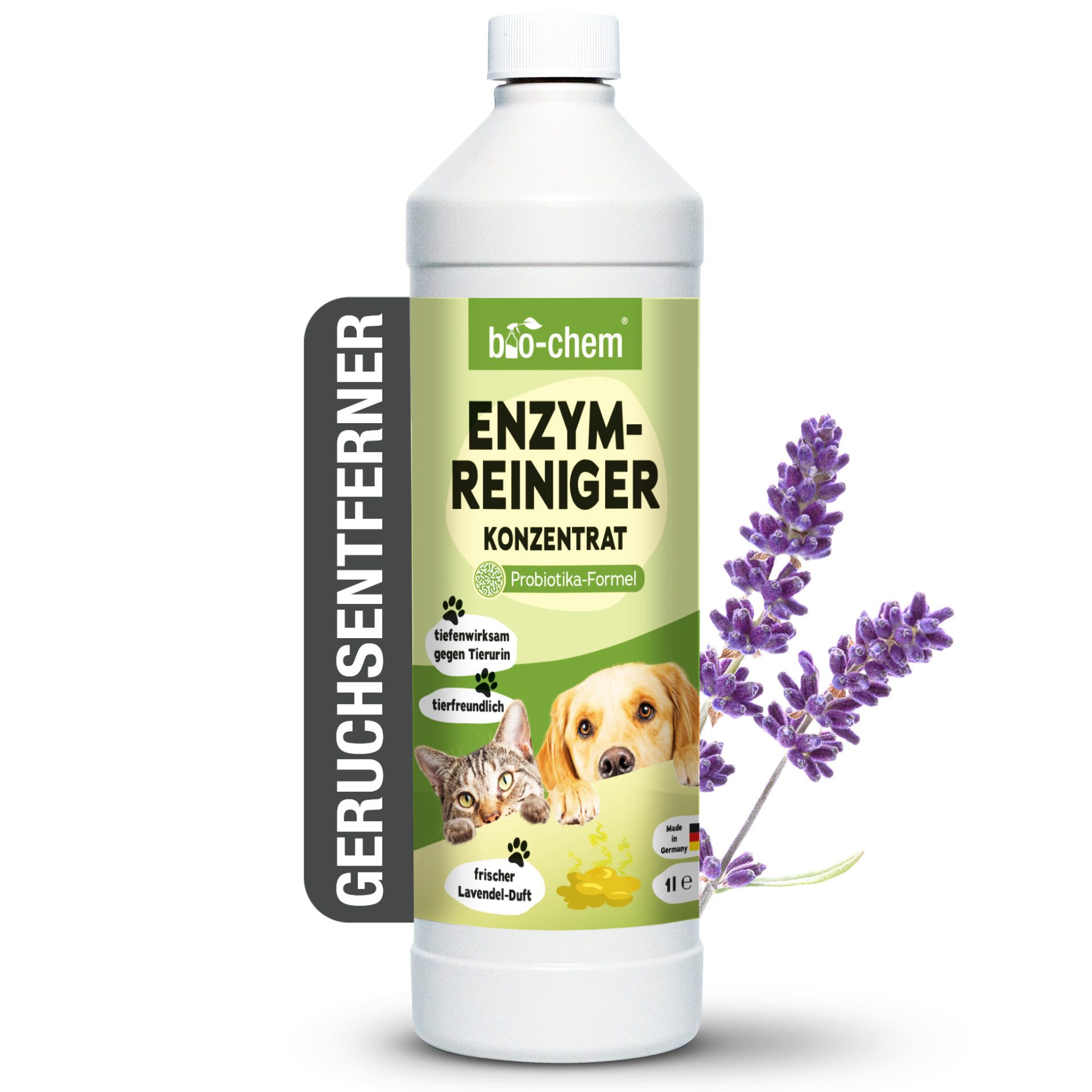 Geruchsentferner Enzymreiniger 1 L Geruchsentferner gegen Urin, Katzen & Hundeurin