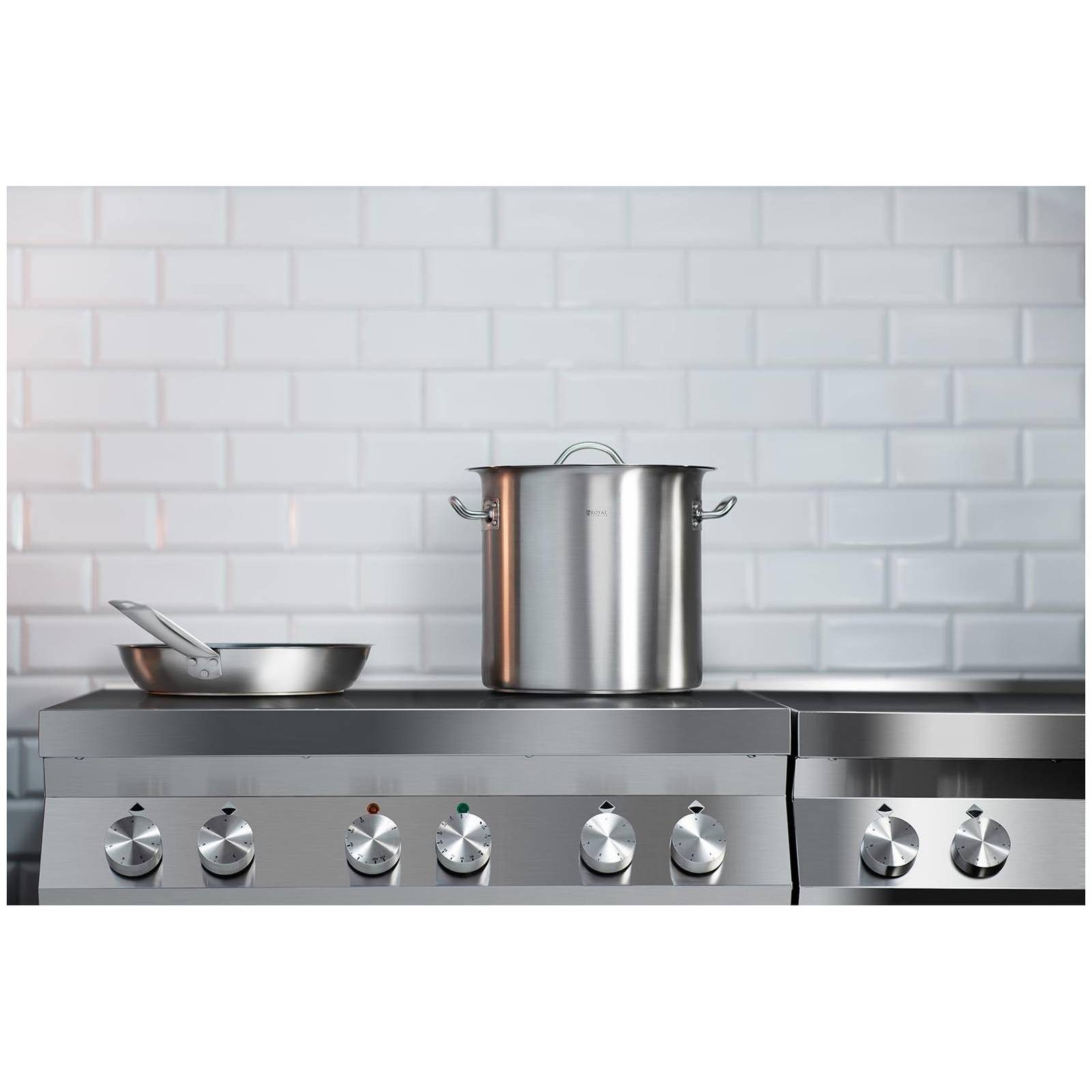 Royal Catering Kochtopf 12 L Suppentopf Ø 25 x 29 cm Induktion Edelstahl Universaltopf Deckel, Edelstahl, verschiedene Größen