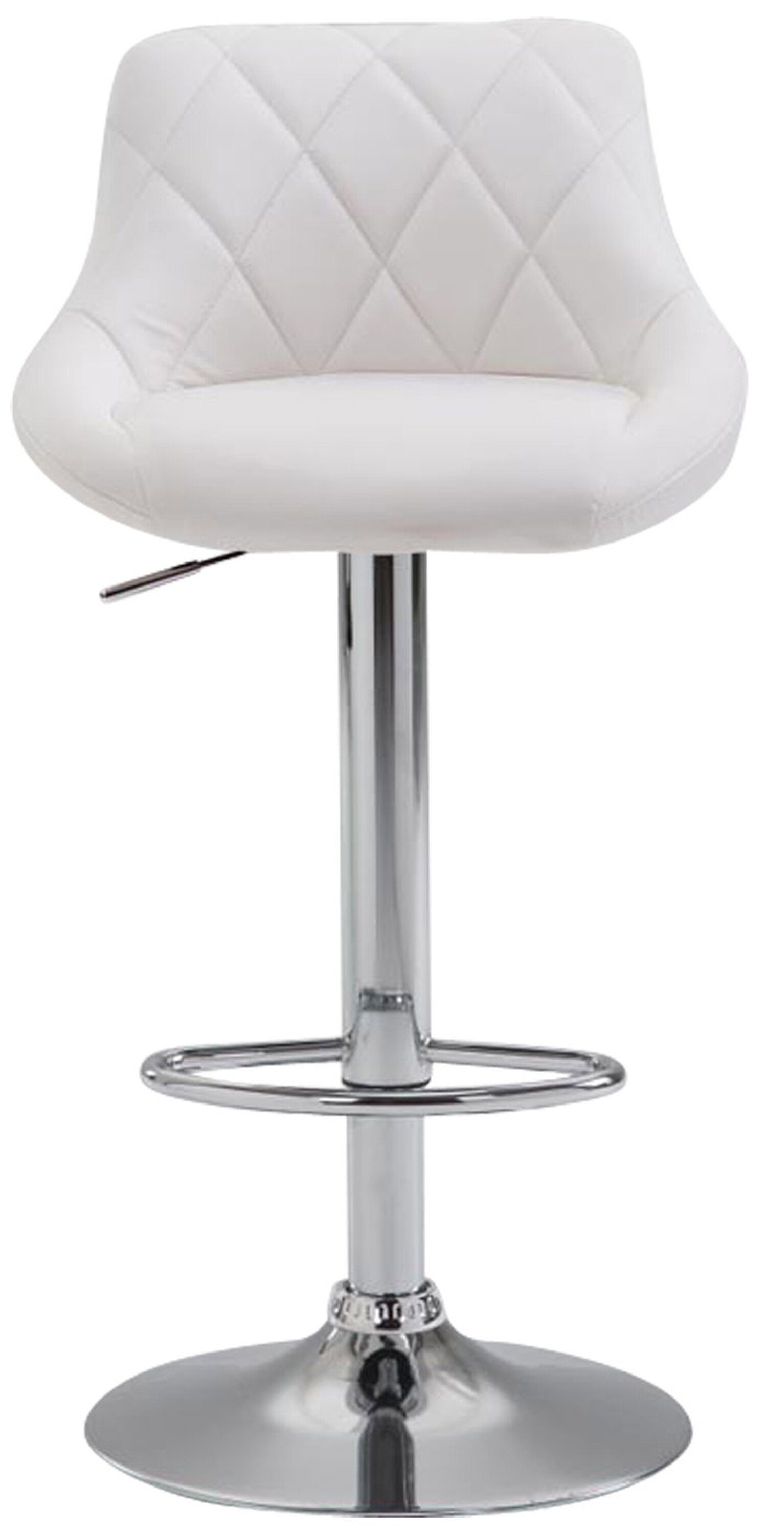 TPFLiving Barhocker Lazius (2er Set), Kunstleder 360° Barstuhl Tresenhocker Theke - Rückenlehne höhenverstellbar - und & - für Sitzfläche: drehbar - - Stahl Weiß Küche mit Hocker Fußstütze verchromter