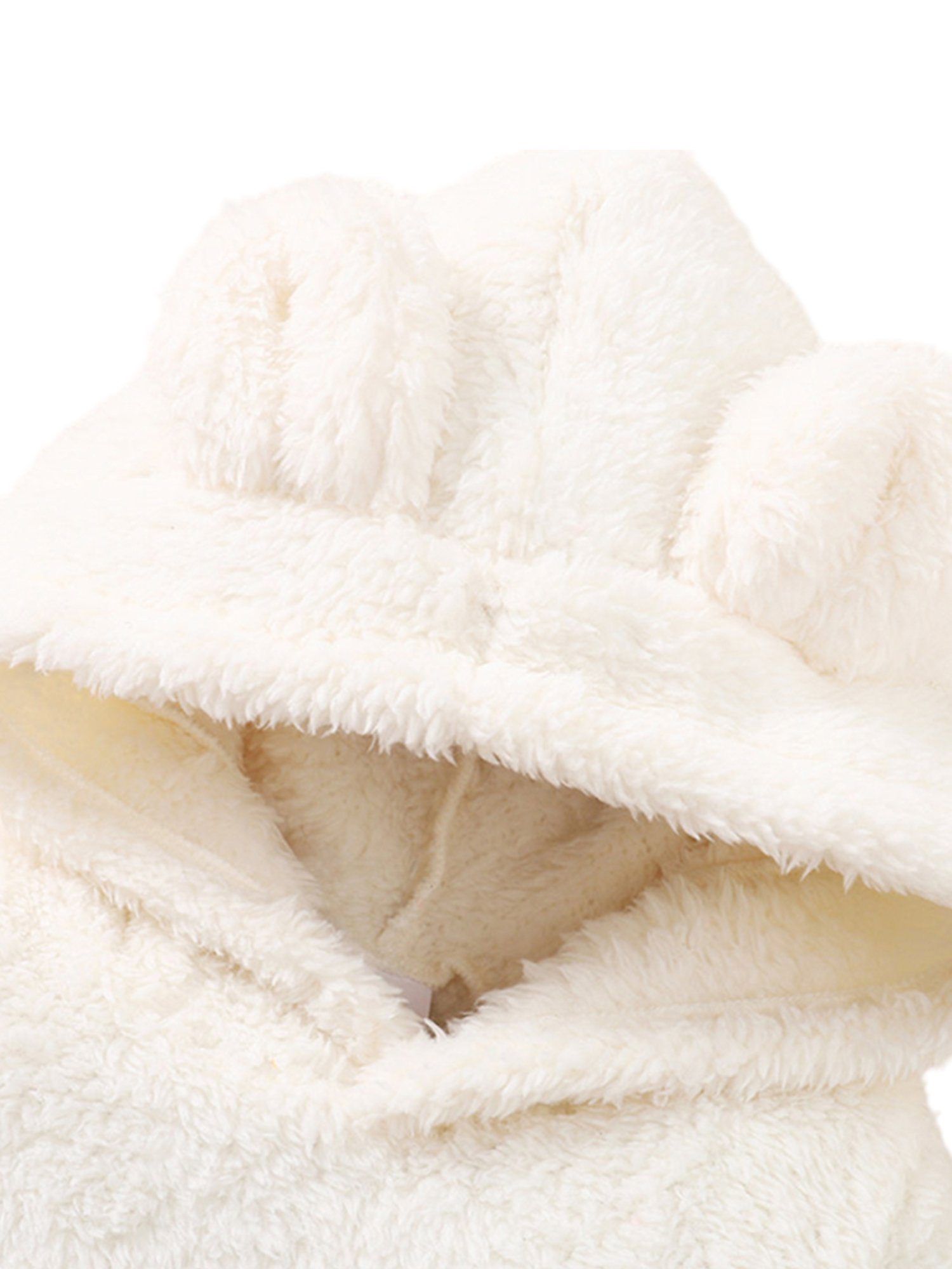 LAPA Top & Hose Hasenohren-Kapuze in 2-tlg) mit Süße (Set, Pullover Baby und Flanell und Rosa, Hose Anzug Mädchen Weiß