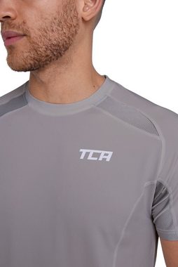 TCA T-Shirt TCA Herren Sportshirt Kurzarm Quickdry - Hellgrau (1-tlg)