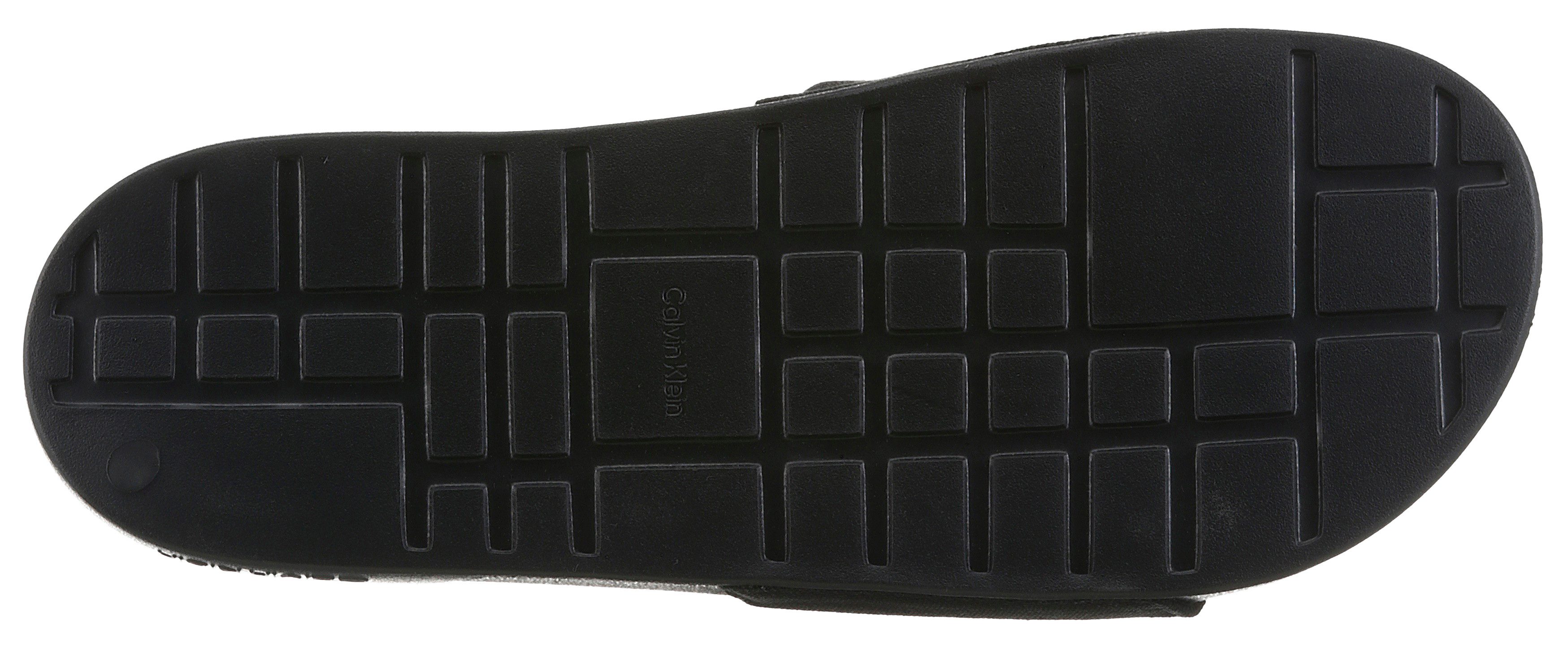 Calvin Klein ESS SLIDE CV Pantolette Strandschuh, Pool Slides, Flat mit Textil-Riemen