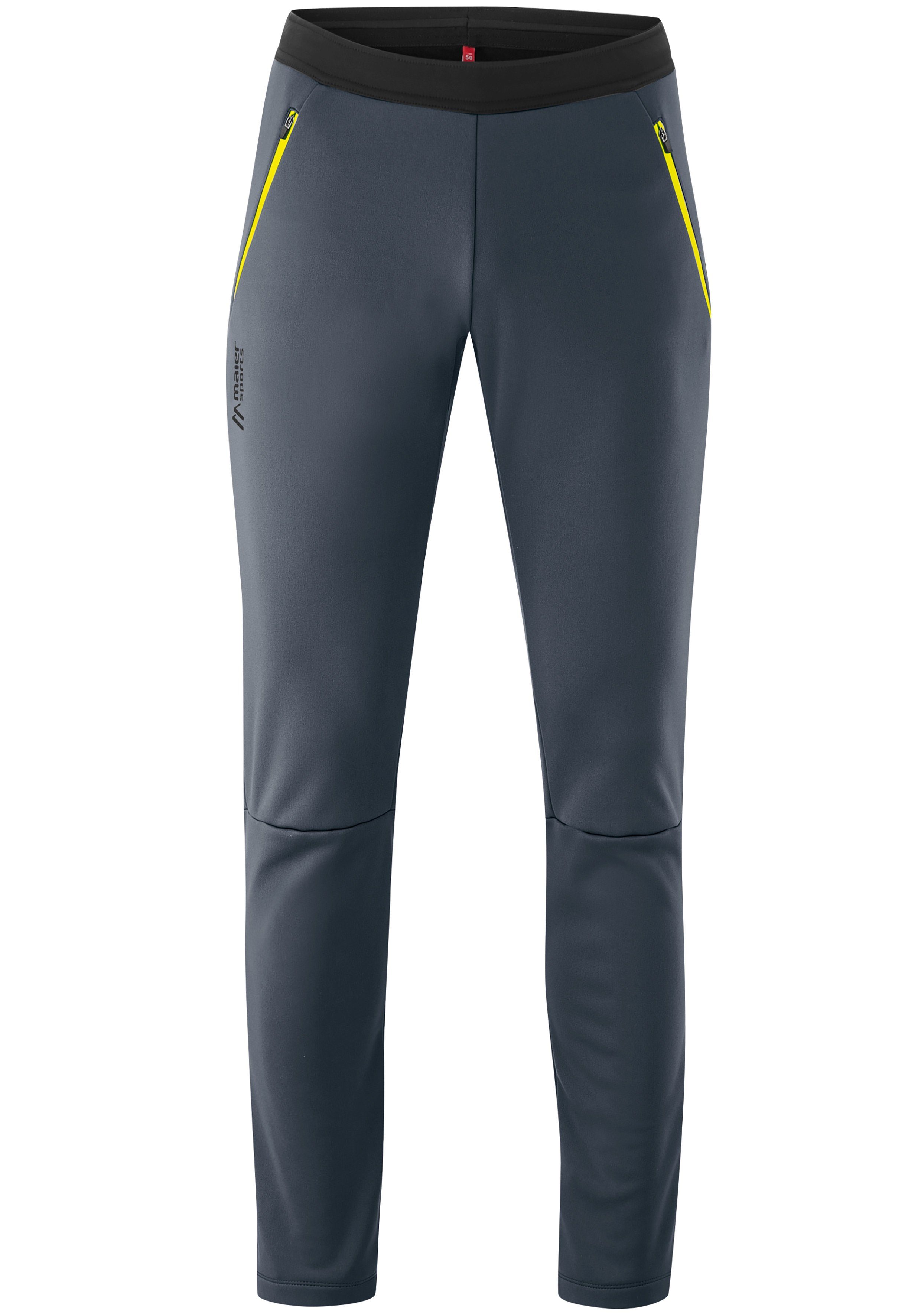 Maier Sports Softshellhose Malselv modernen graublau in Schnitt Softshell-Hose Pants Slim-Fit M komfortable