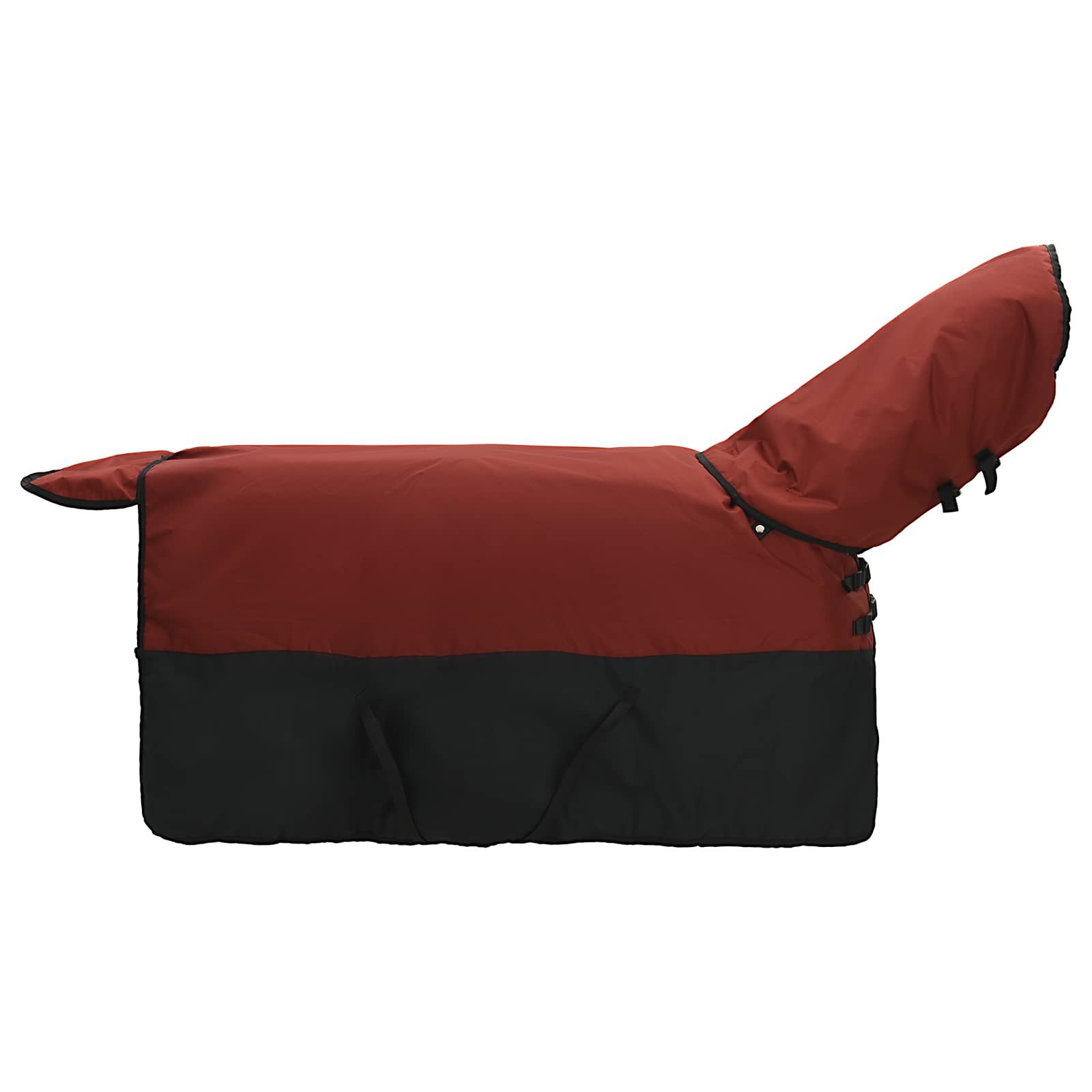 vidaXL Tierdecke Pferdedecke Bordeaux und Schwarz 165 cm Polyester