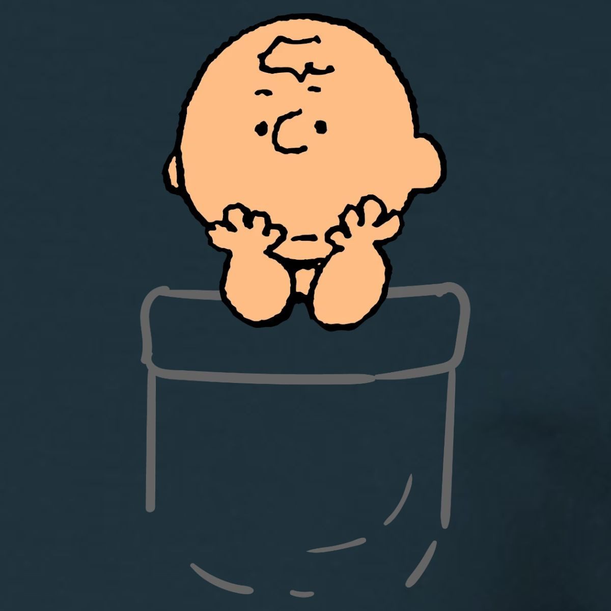 Spreadshirt T-Shirt Peanuts Charlie Brown In A Pocket Taschen-Design Männer T-Shirt (1-tlg)