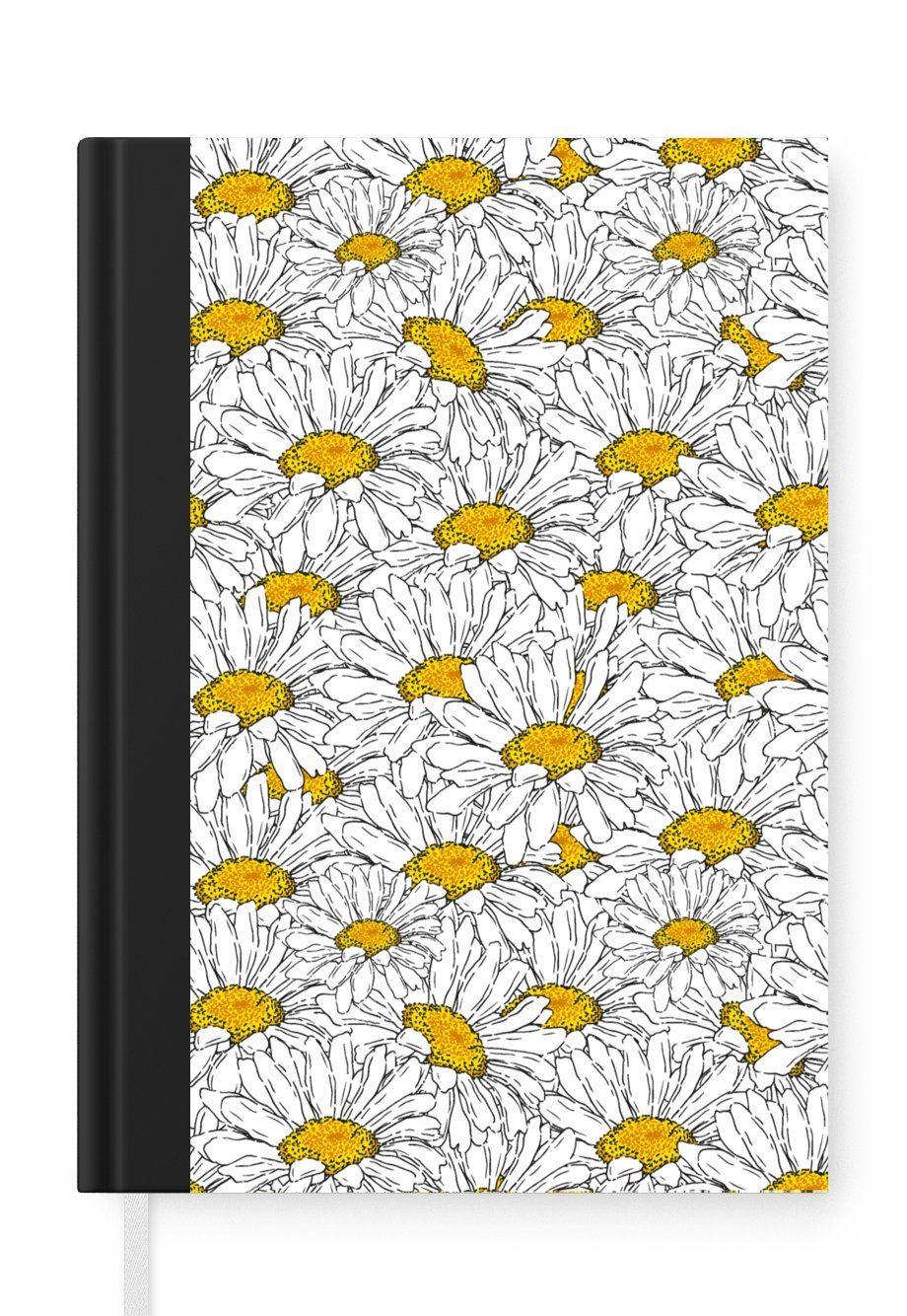 MuchoWow Notizbuch Blumen - Weiß - Frühling, Journal, Merkzettel, Tagebuch, Notizheft, A5, 98 Seiten, Haushaltsbuch