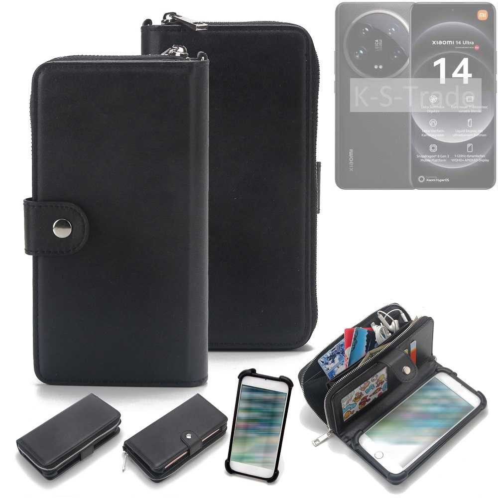 K-S-Trade Handyhülle für Xiaomi 14 Ultra, 2in1 Handyhülle Schutzhülle & Portemonnee Cover Handy Hülle
