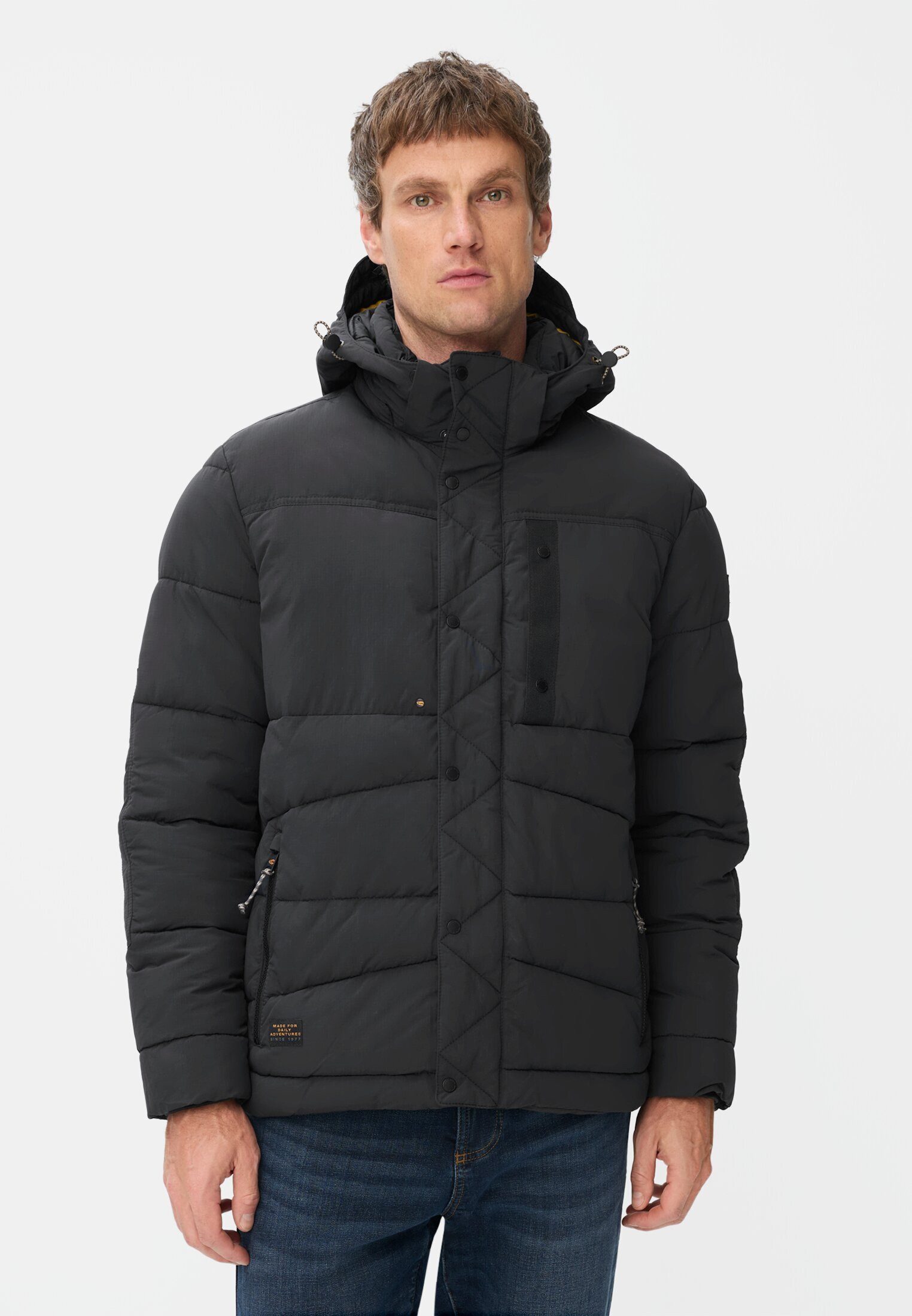 camel active Winterjacke mit abnehmbarer Kapuze Langarm