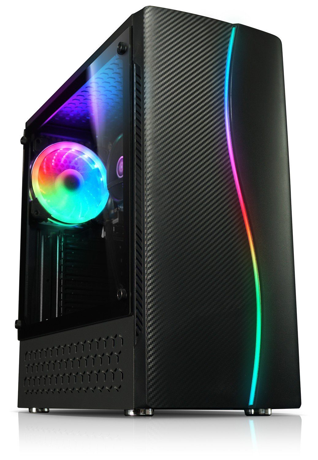 Kiebel Media + Gaming PC PC (AMD Ryzen 5 AMD Ryzen 5 4600G, Radeon, 8 GB RAM, 500 GB SSD, Luftkühlung, RGB-Beleuchtung, WLAN)