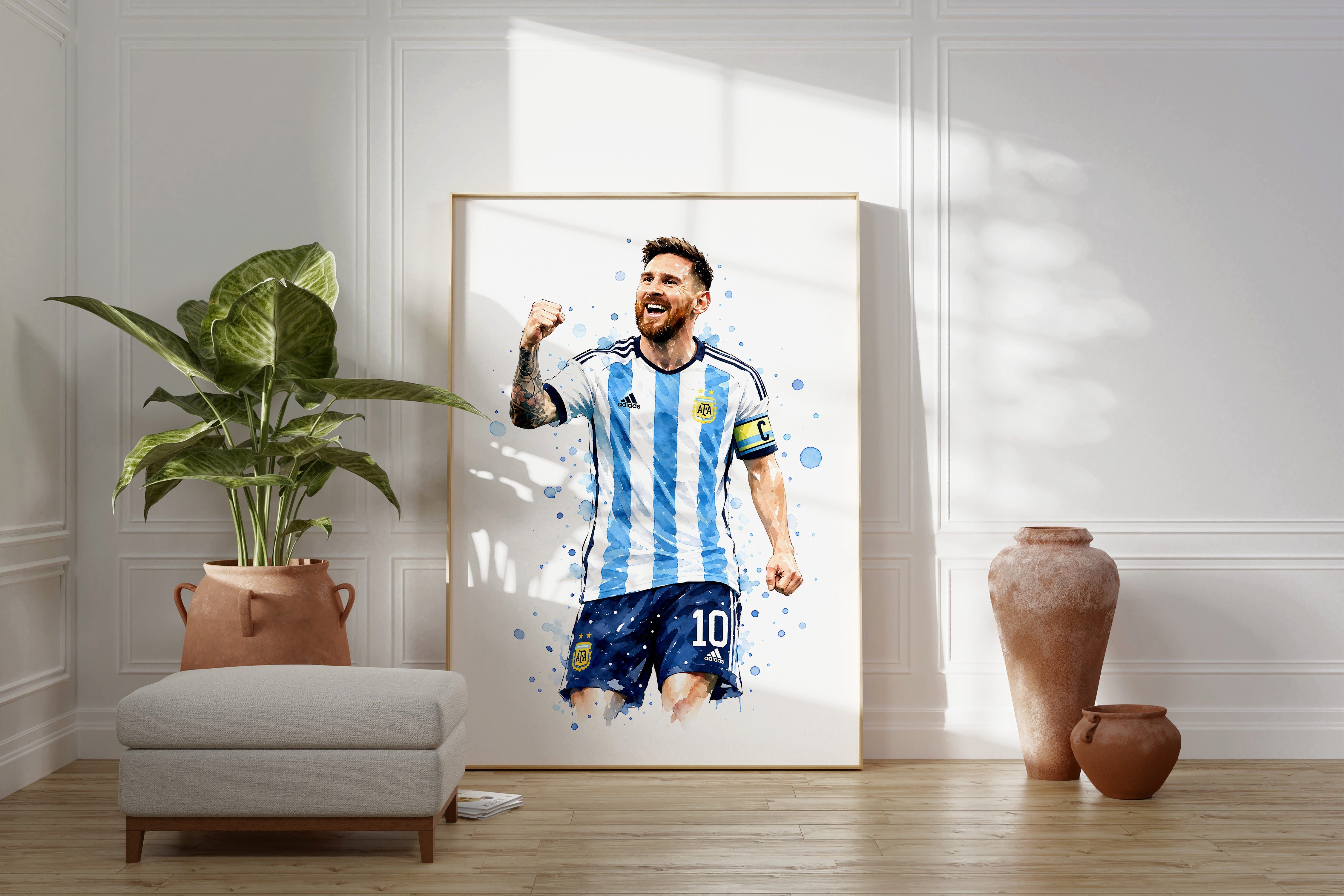 JUSTGOODMOOD Poster Argentinien Fußball Geschenkidee Aquarell Sport Wandbild Deko Print oh, (1 St) – Bild 2 von 5