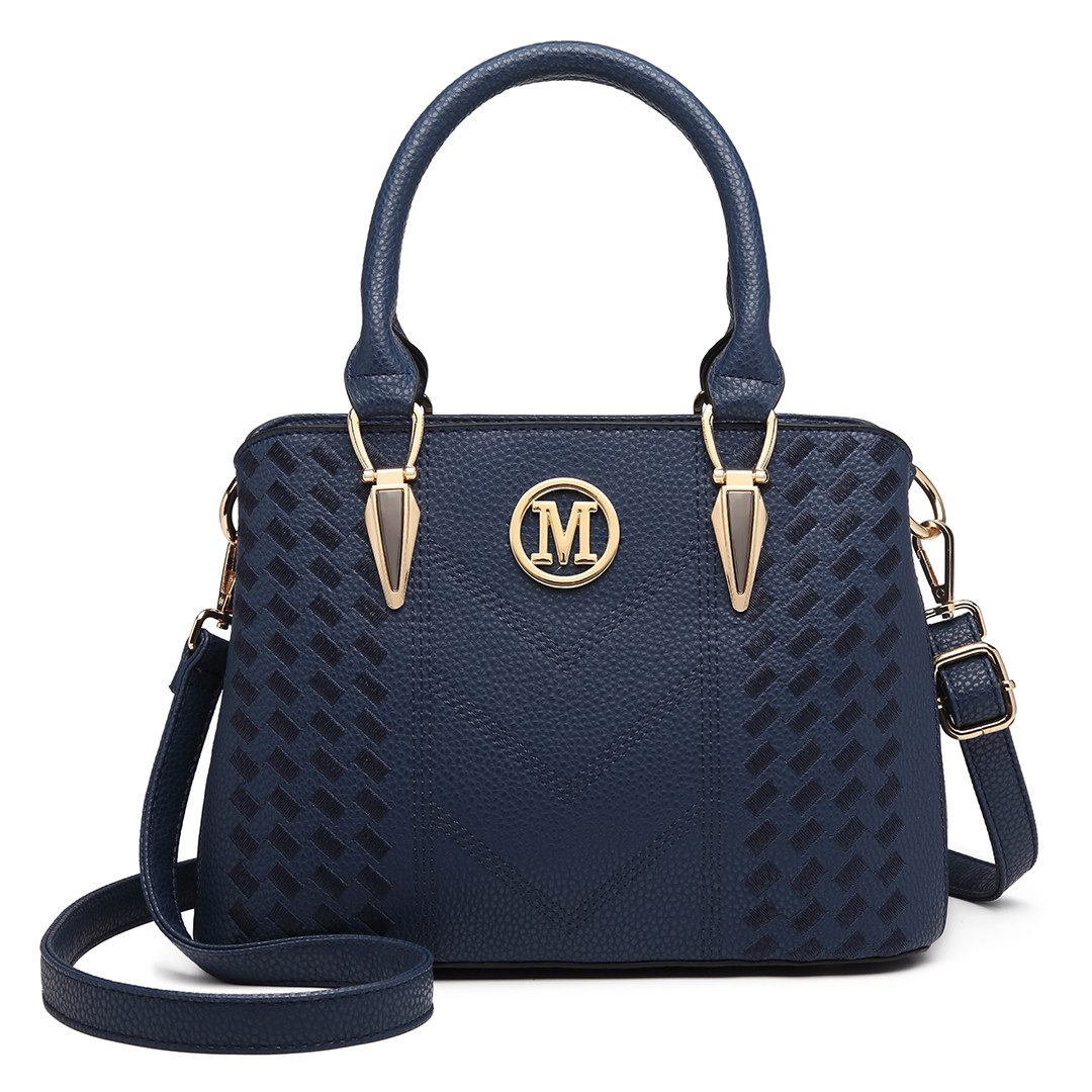 Miss Lulu Handtasche Mittelgroße Damen Henkeltasche, Lychee Muster, Strickprozess, Elegant (1-tlg)