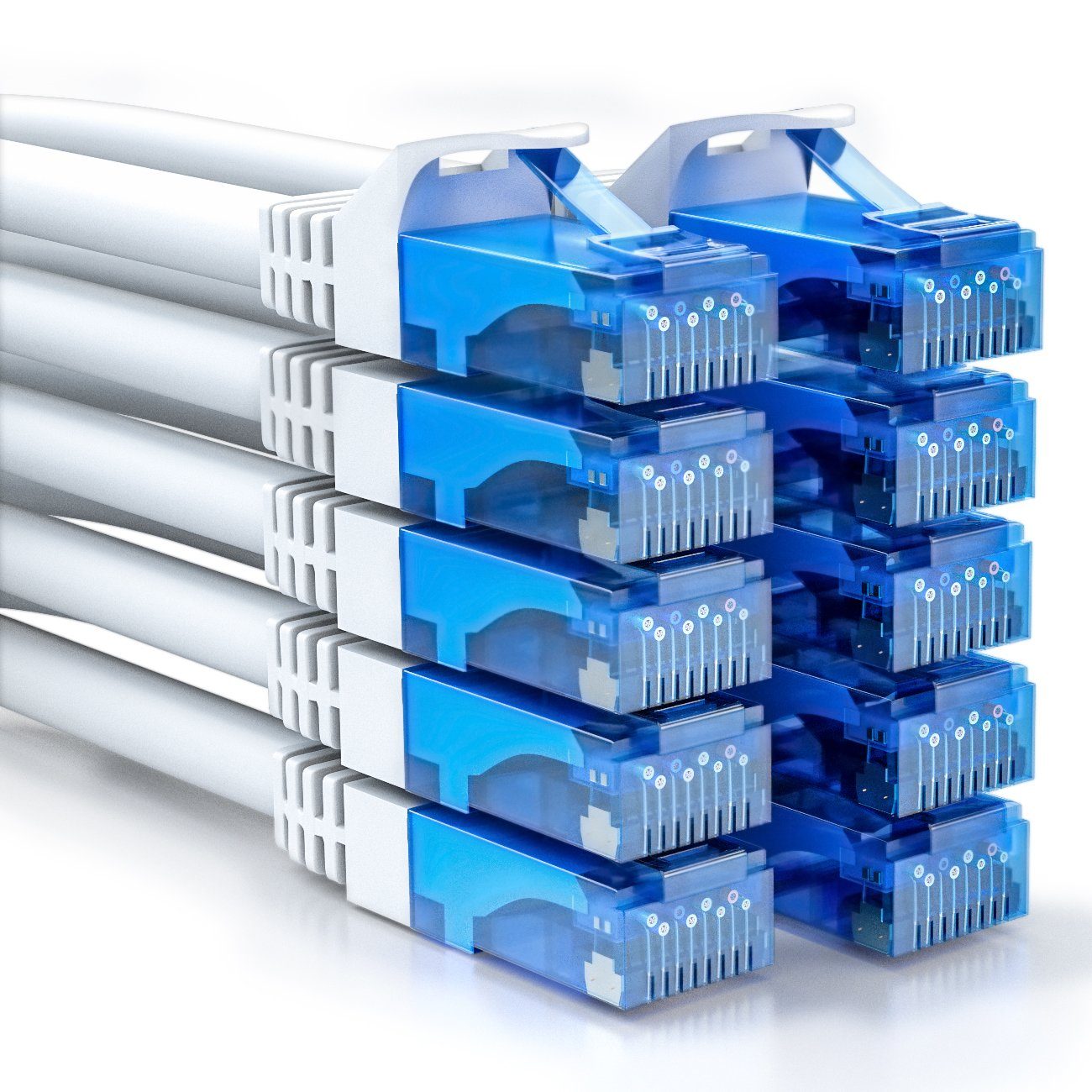 deleyCON deleyCON 10x 0,25m CAT6 Patchkabel Netzwerkkabel Gigabit LAN U/UTP LAN-Kabel