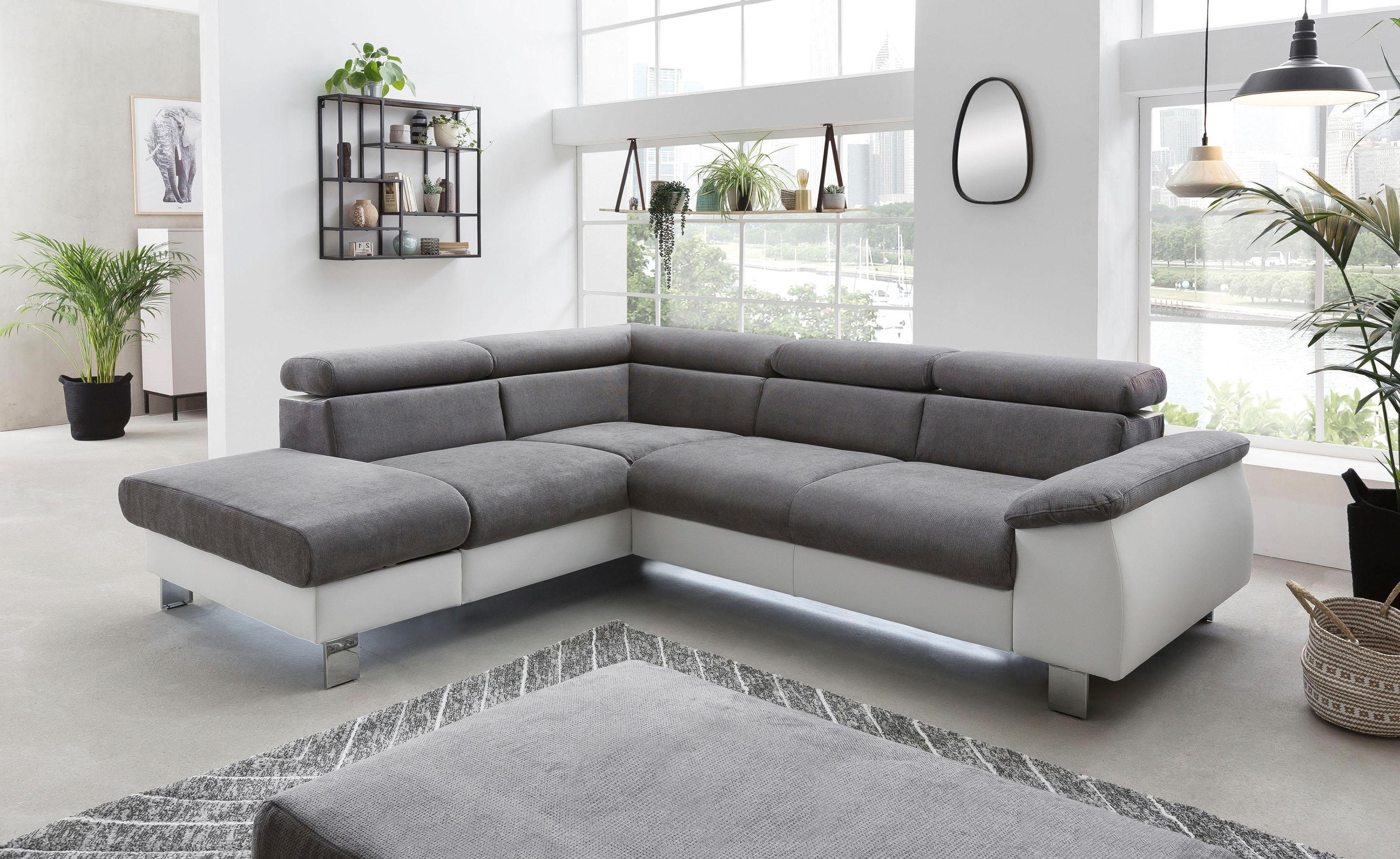 COTTA Ecksofa Komaris L-Form mit Kopfteilverstellung, günstig online kaufen