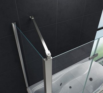 Home Systeme Badewannenaufsatz Eckduschwand Duschtrennwand Duschkabine Dusche Falttür Klarglas Glas