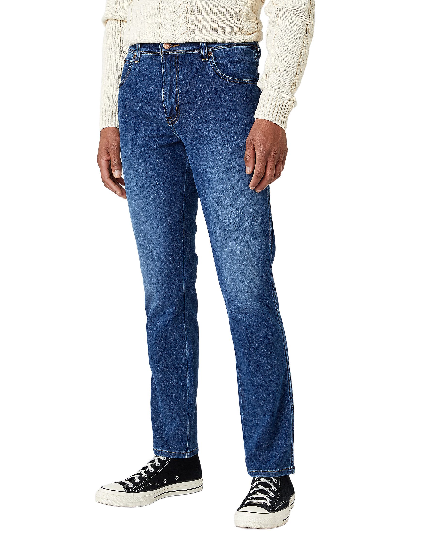 5-Pocket-Jeans WRANGLER TEXAS SLIM blue silk W12SAO67S
