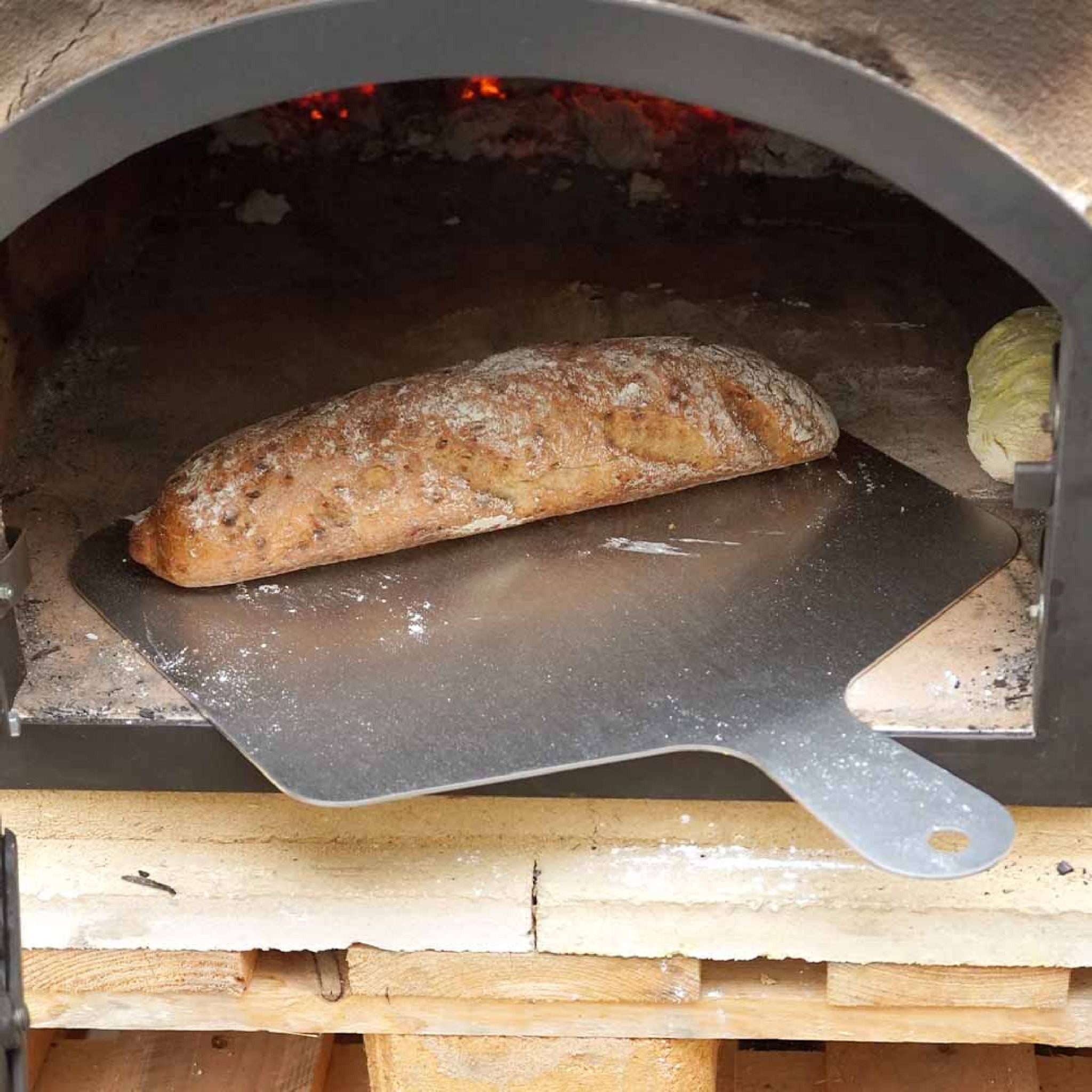 Feuerfest 123 GmbH Pizzaschieber Pizzaschieber Edelstahl 35 x 42 cm