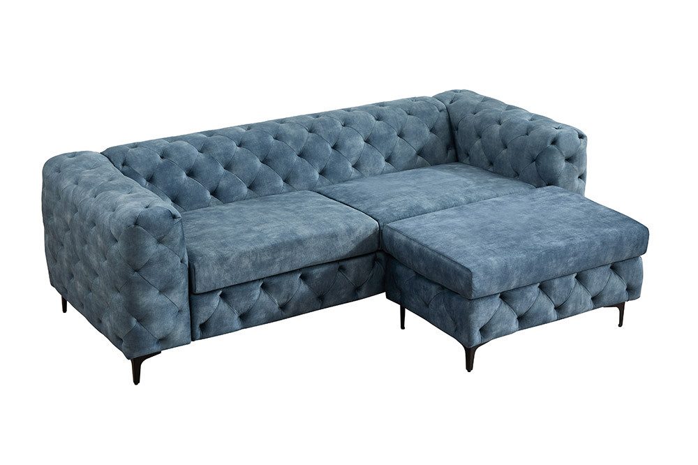 riess-ambiente 3-Sitzer MODERN BAROCK 235cm petrol - Samt, 3-Sitzer, Federkern, Chesterfield, Einzelartikel 1 Teile, Moderner Dreisitzer - ideal f. ein komforta – Bild 2 von 5