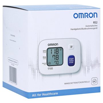 Omron Handgelenk-Blutdruckmessgerät OMRON RS2 Handgelenk-Blutdruckmessgerät mit Intellisense-Technologie, Erkennung unregelmäßiger Herzschläge, bewährte Qualität, Ohne viel Druck