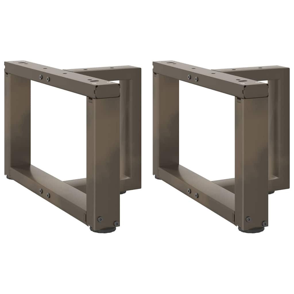vidaXL Tischbein Couchtischbeine T-Form 2 Stk. Naturstahl 40x25x(30-31) cm Stahl