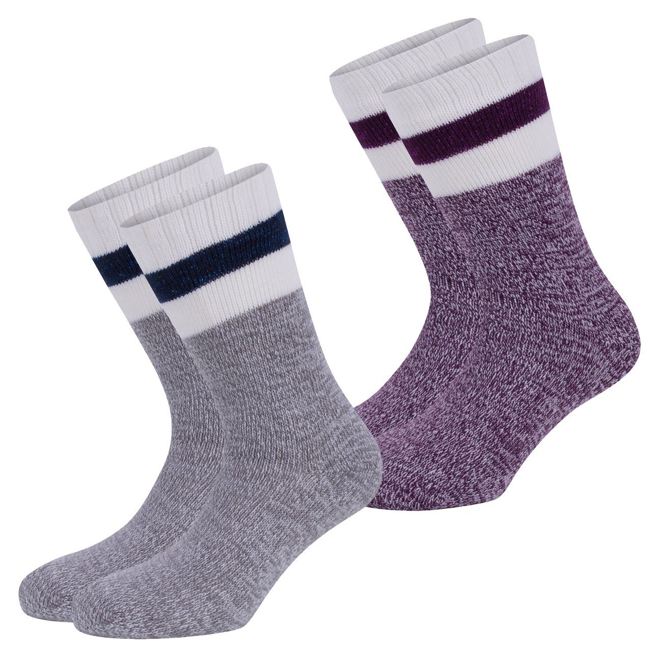 Langsocken Women Fashion Hygge Home-socks 2er Pack
