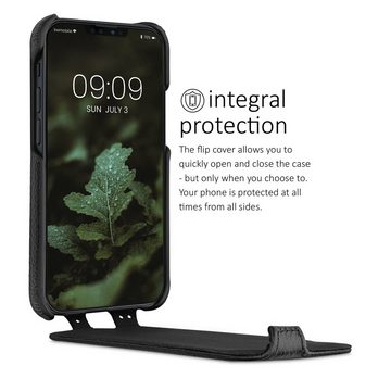 kalibri Handyhülle Flip-Hülle Ultra Slim Tasche für Apple iPhone 13 mini, Leder Schutzhülle Case