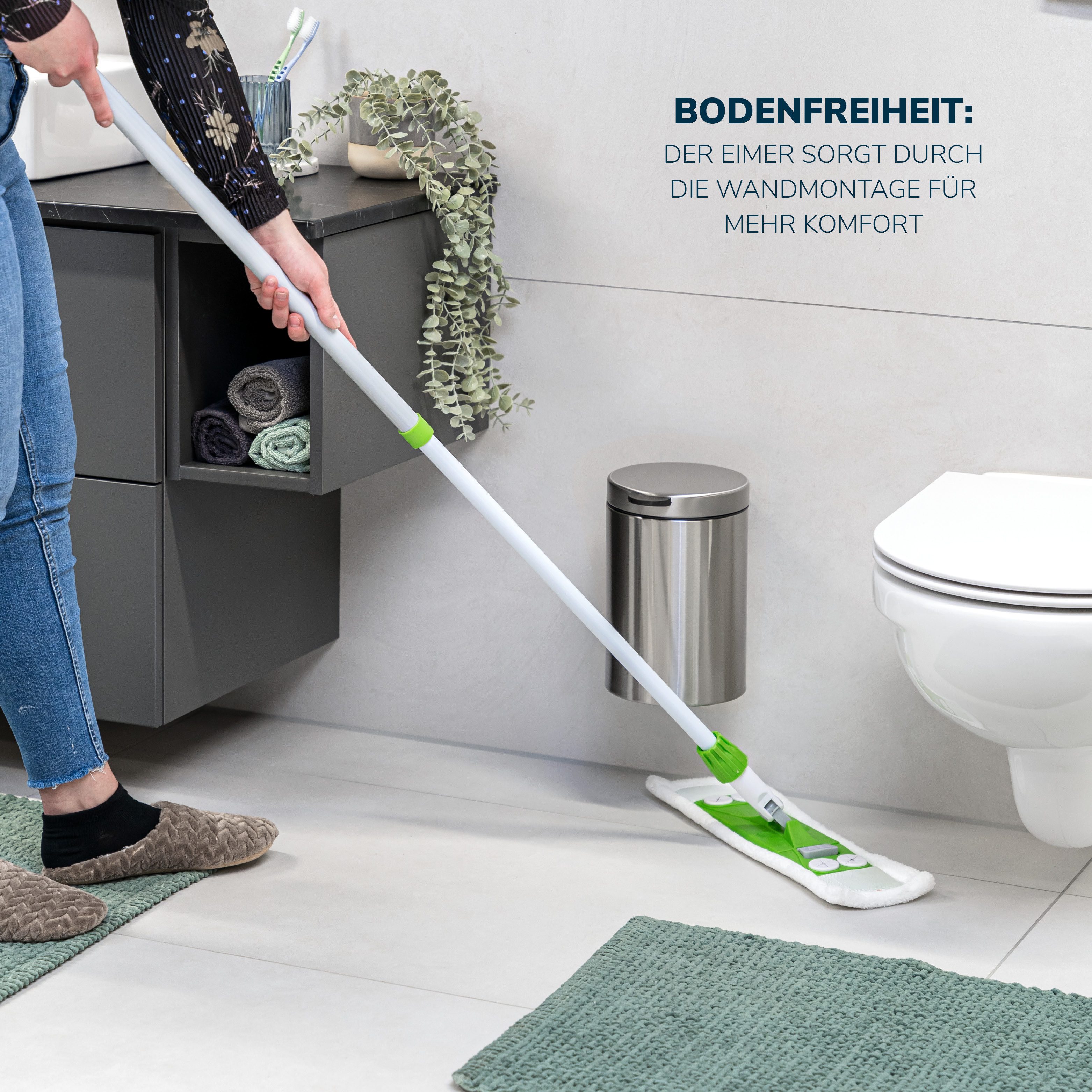 bremermann Kosmetikeimer runder Wand-Kosmetikeimer 3 Liter inkl. Wandhalterung, Edelstahl