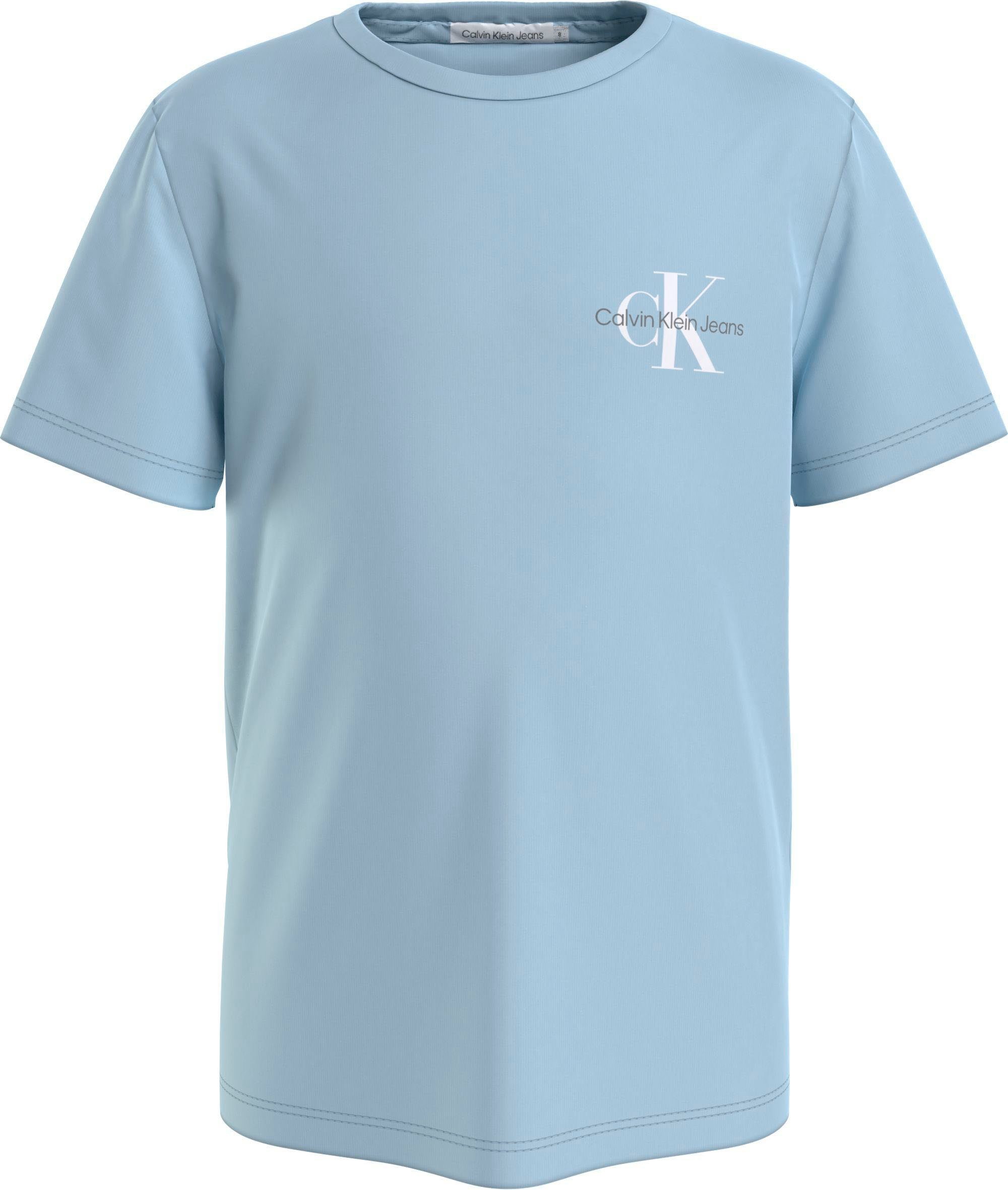 Rundhalsausschnitt Klein Jeans Calvin hellblau mit T-Shirt